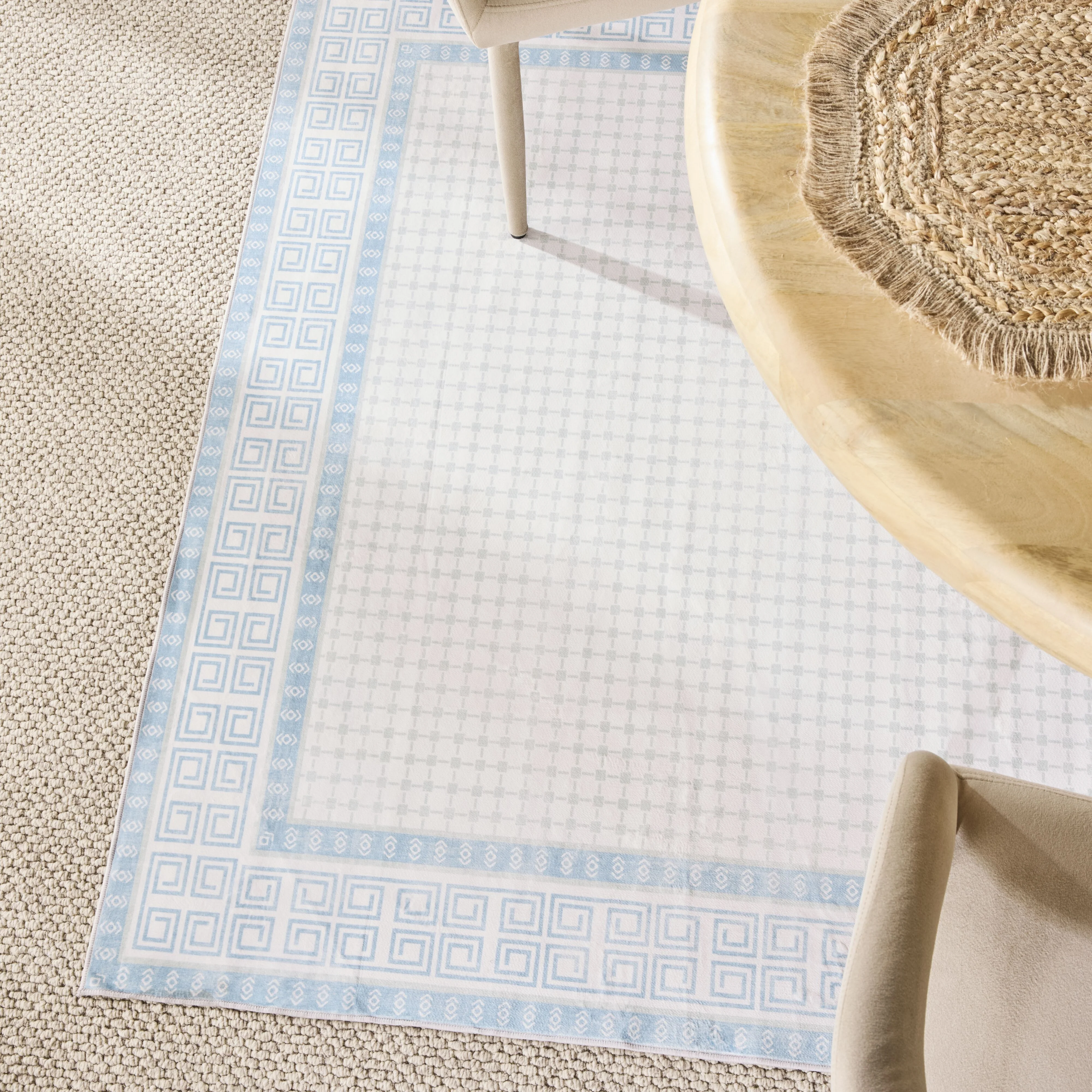 Paros Silky Soft Washable Rug 150x240cm Ocean - Image 3