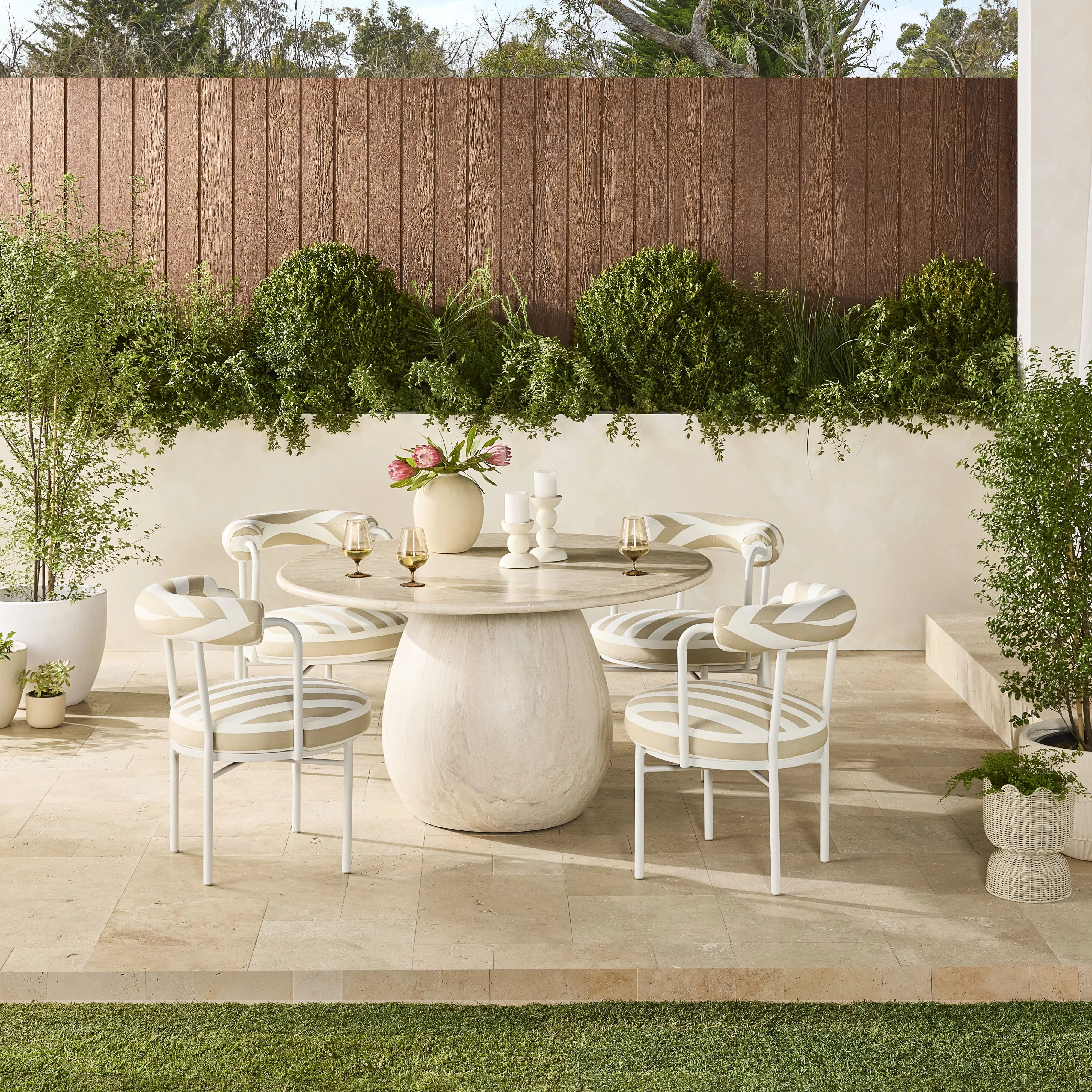 Parri Dining Chair Taupe Stripe - Image 12