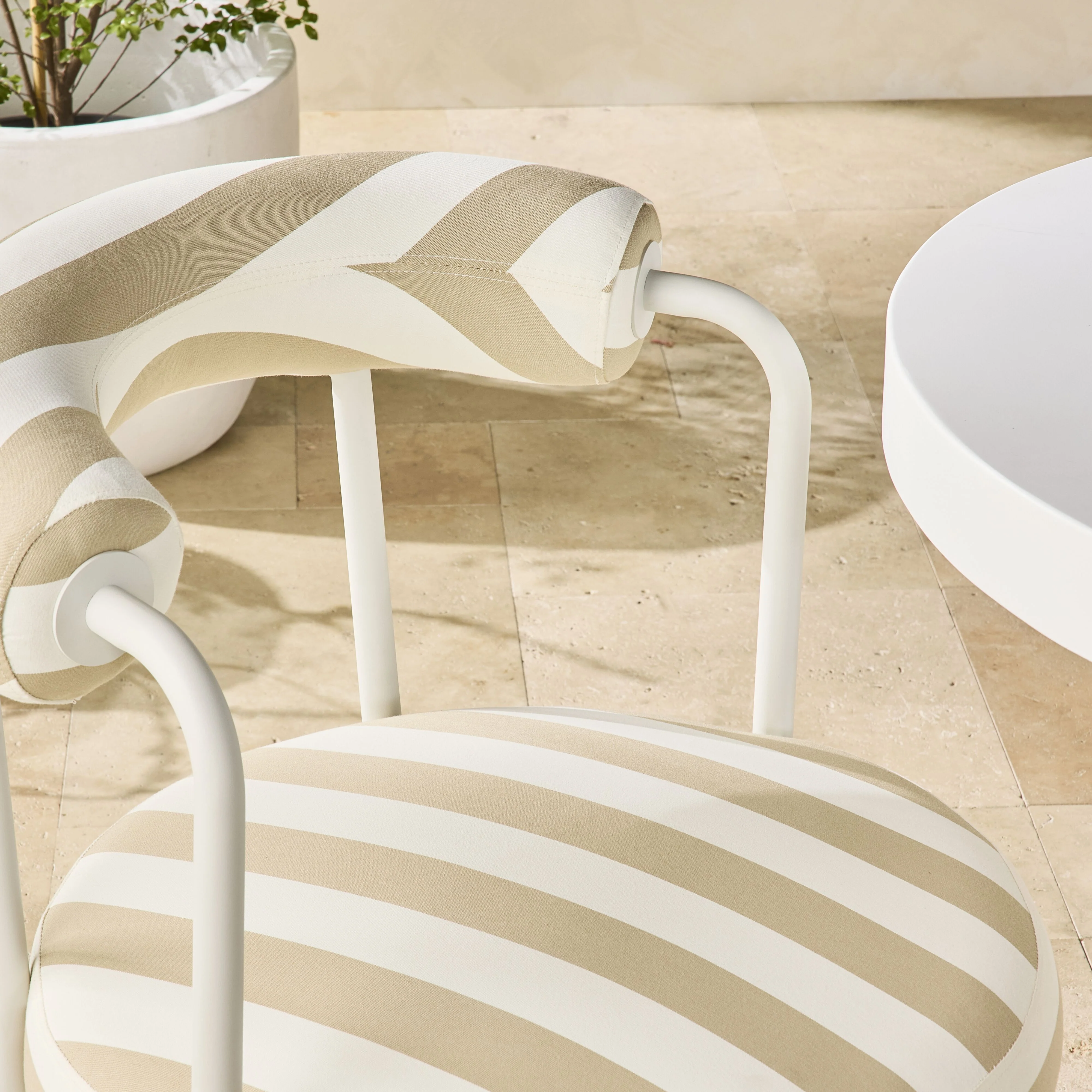 Parri Dining Chair Taupe Stripe - Image 8