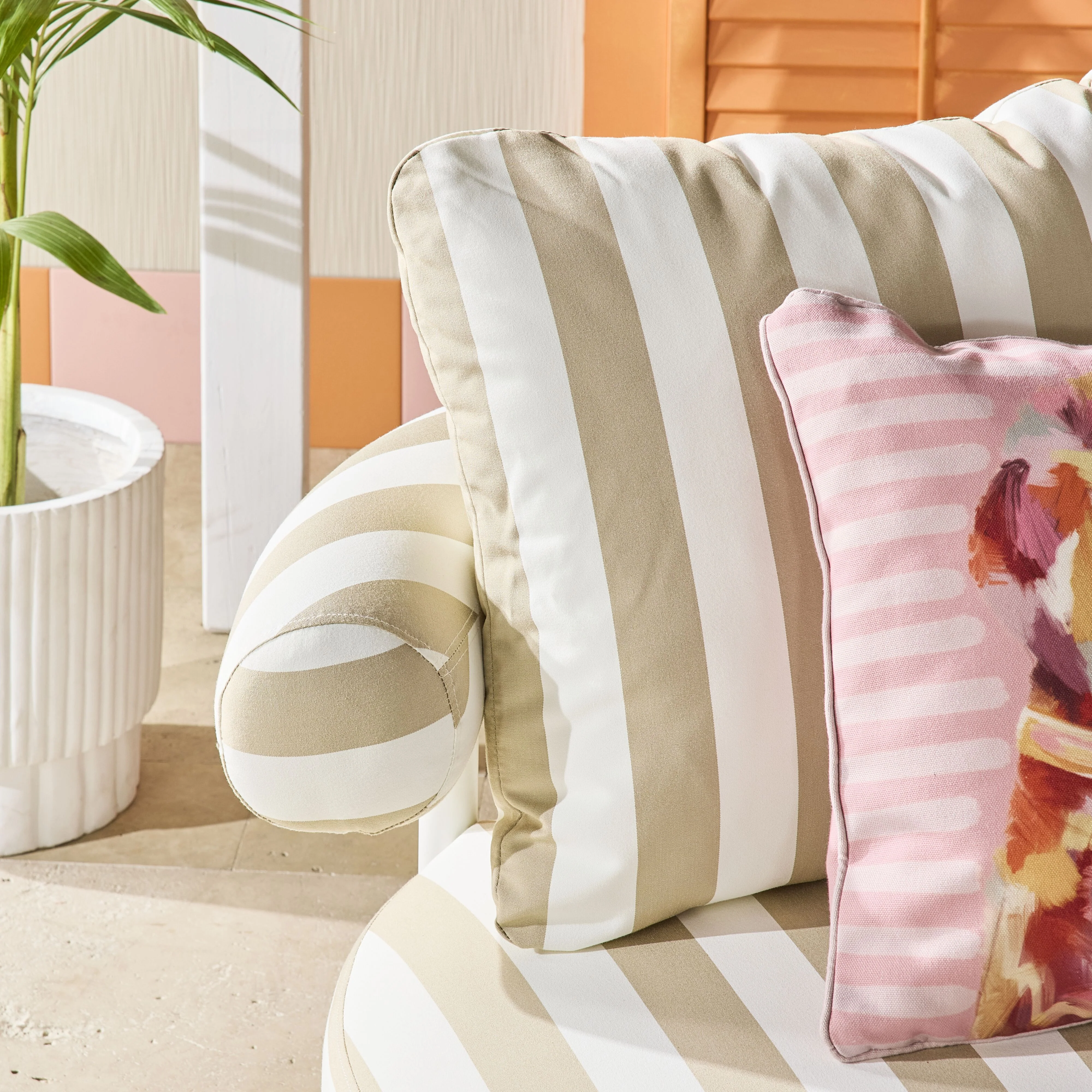 Parri Occasional Chair Taupe Stripe - Image 8