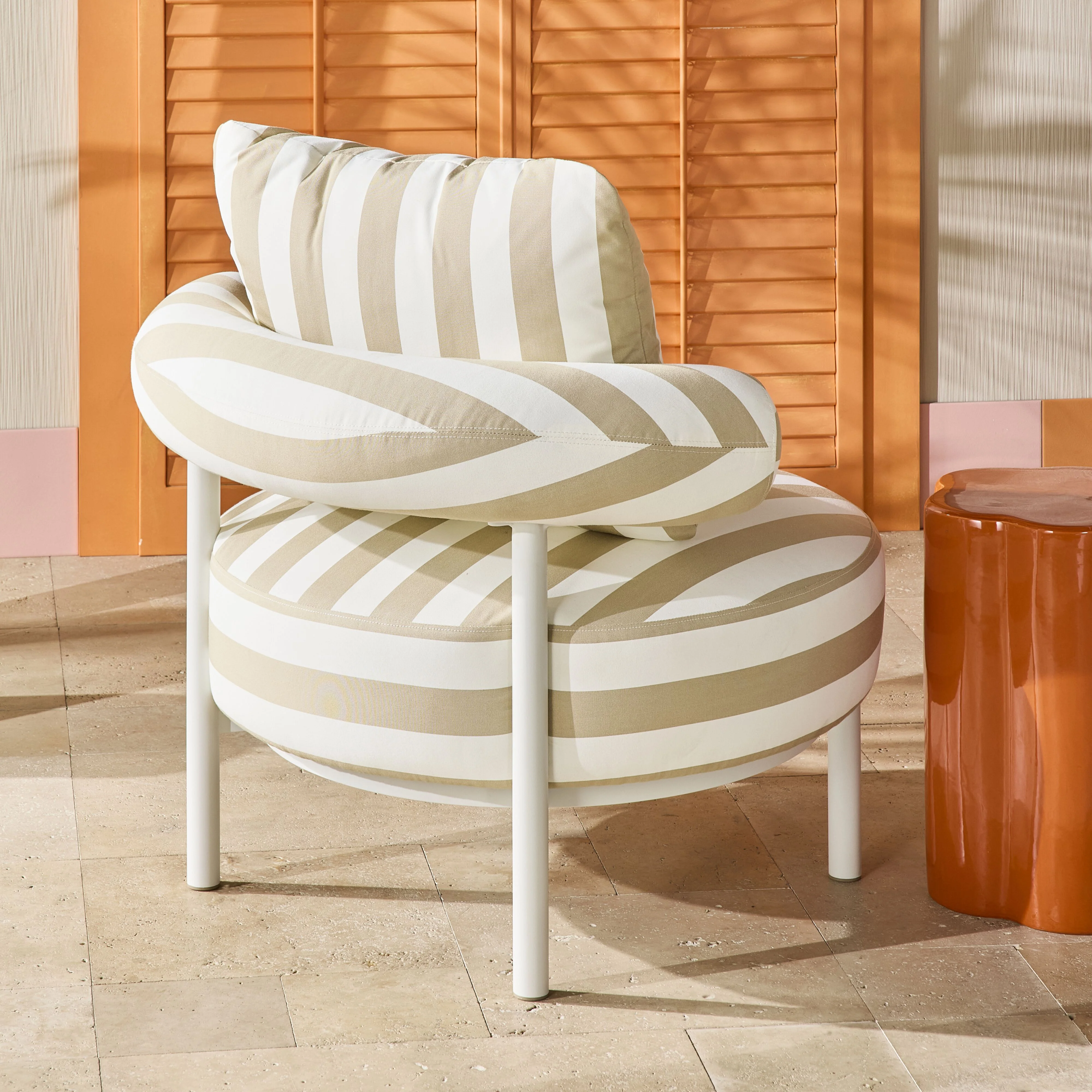 Parri Occasional Chair Taupe Stripe - Image 9