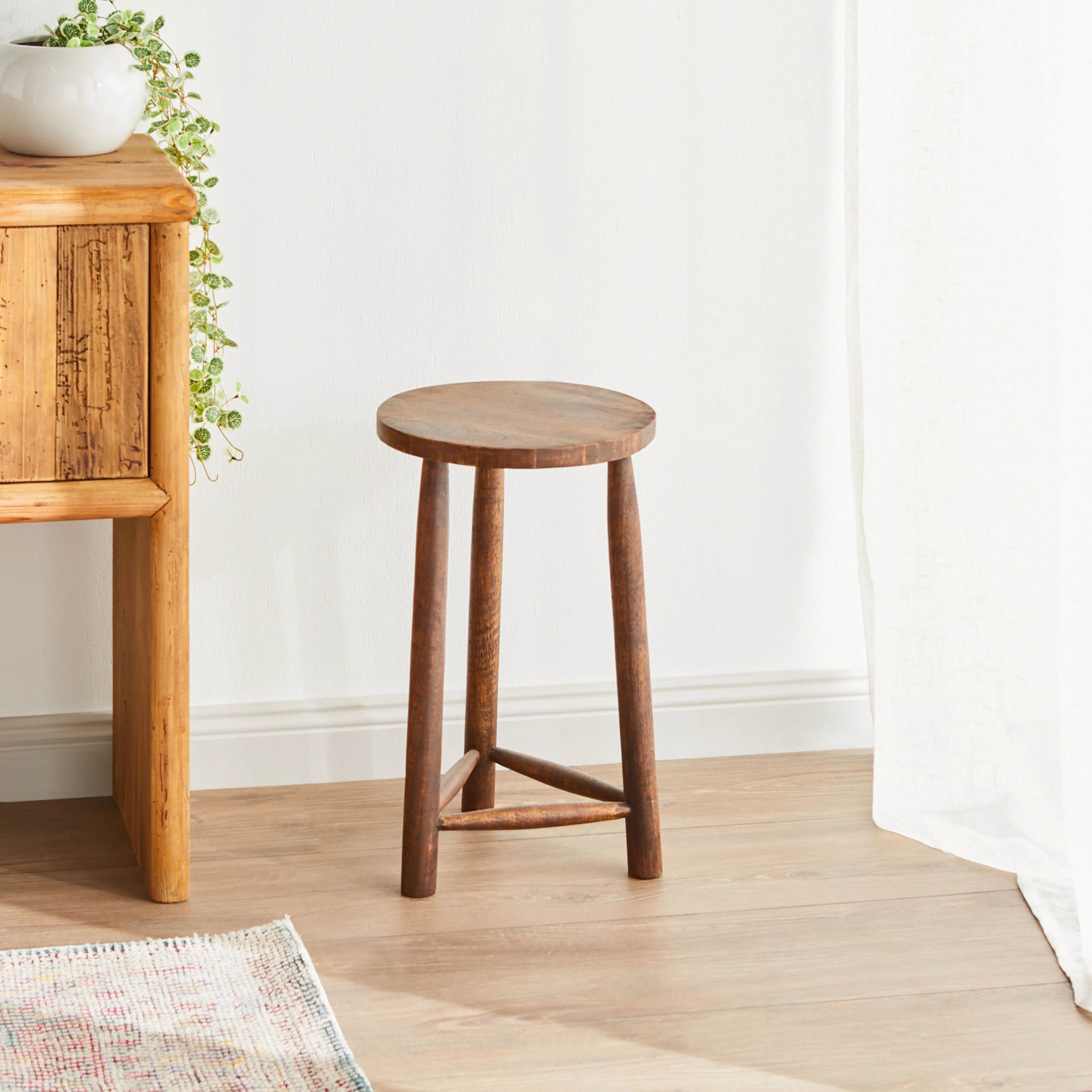 Parvani Stool Dark Walnut 30x30x50 cm - Image 4