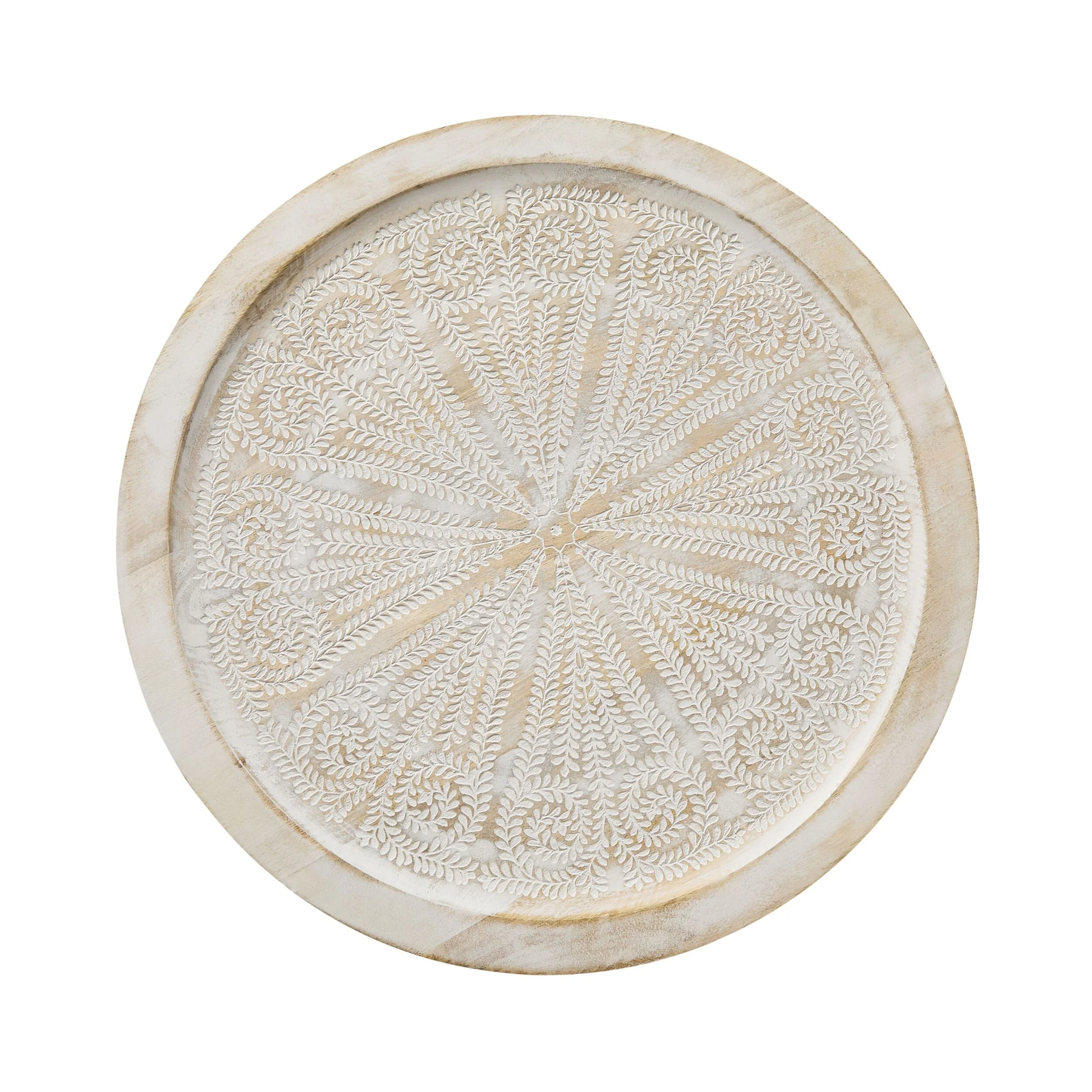 Pavan White Washed Wooden Side Table 48cm - Image 3