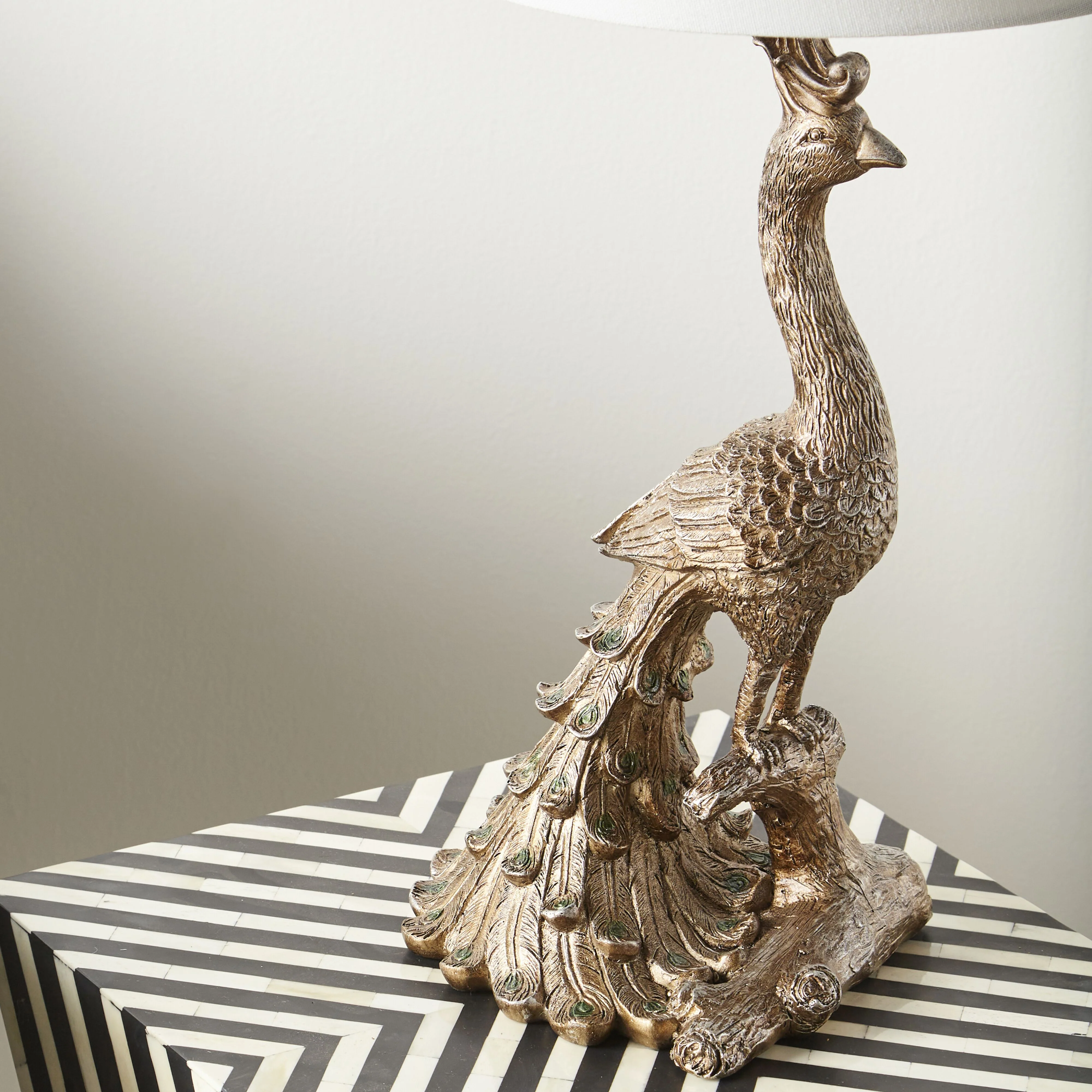 Peacock Table Lamp Gold 69cm - Image 4