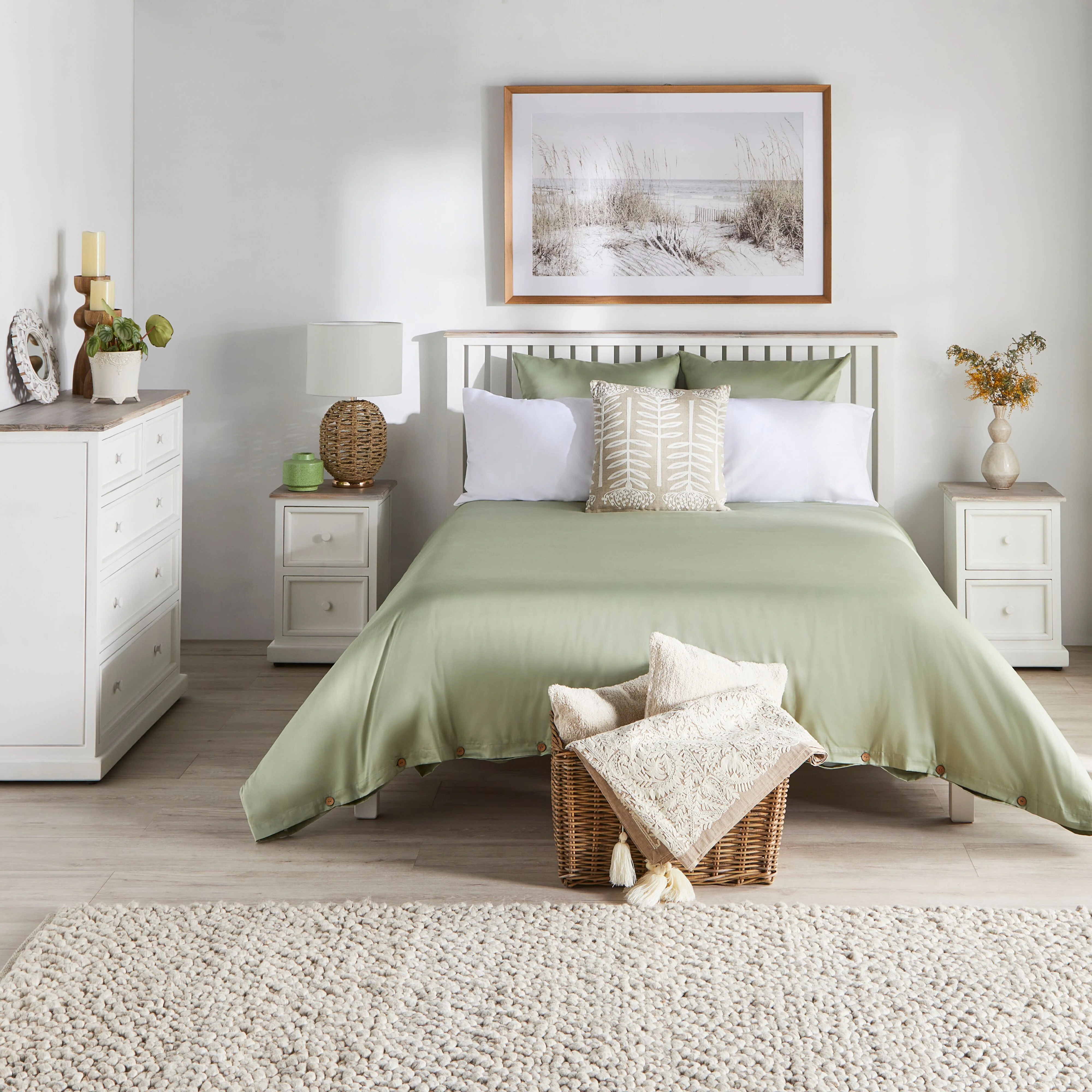 Pebbles Hand Woven Cream Cotton Wool Rug 240x300cm - Image 4