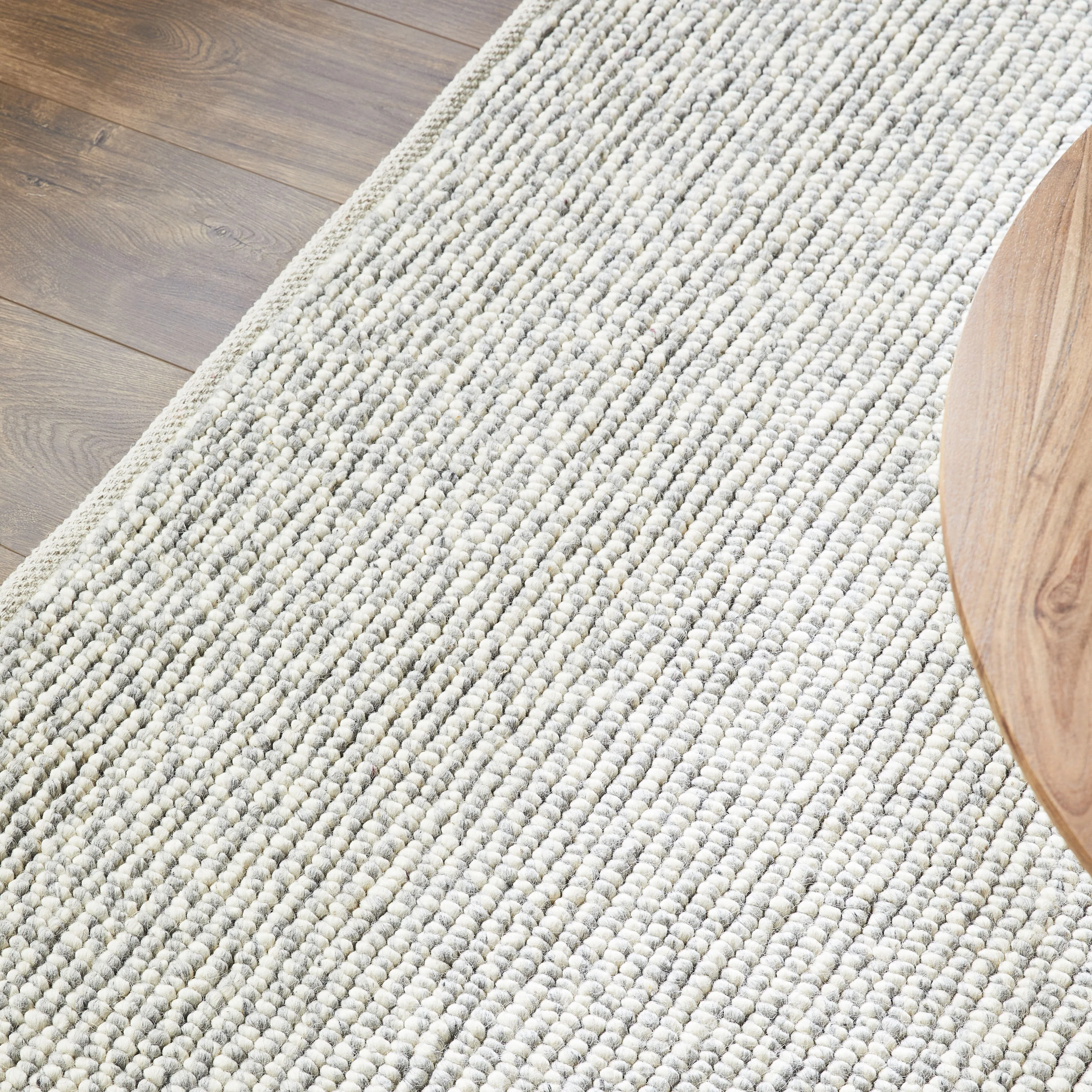 Pebbles Hand Woven Grey Wool Viscose Rug 240 x 300 cm - Image 6