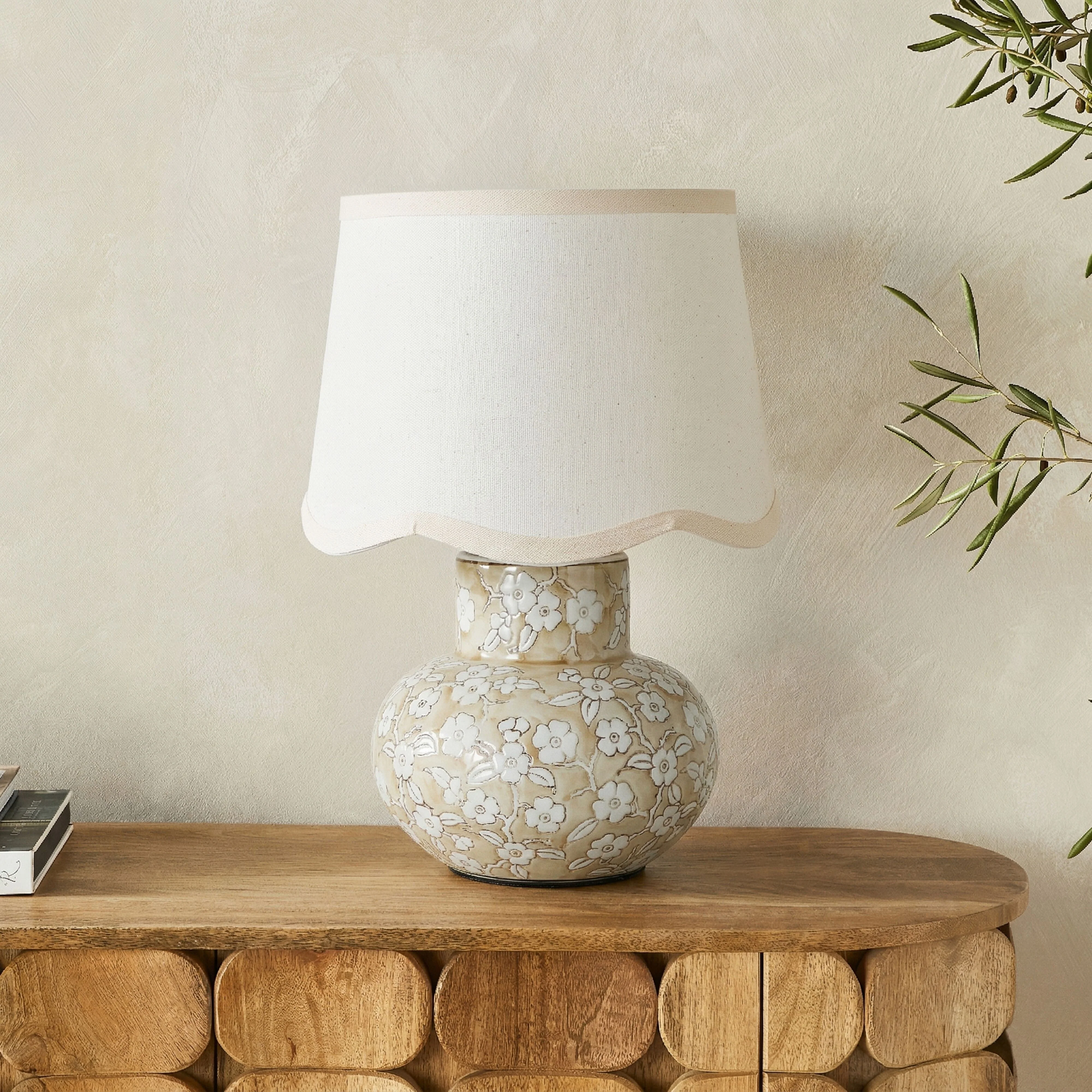 Petal Grove Table Lamp Taupe 34cm - Image 6