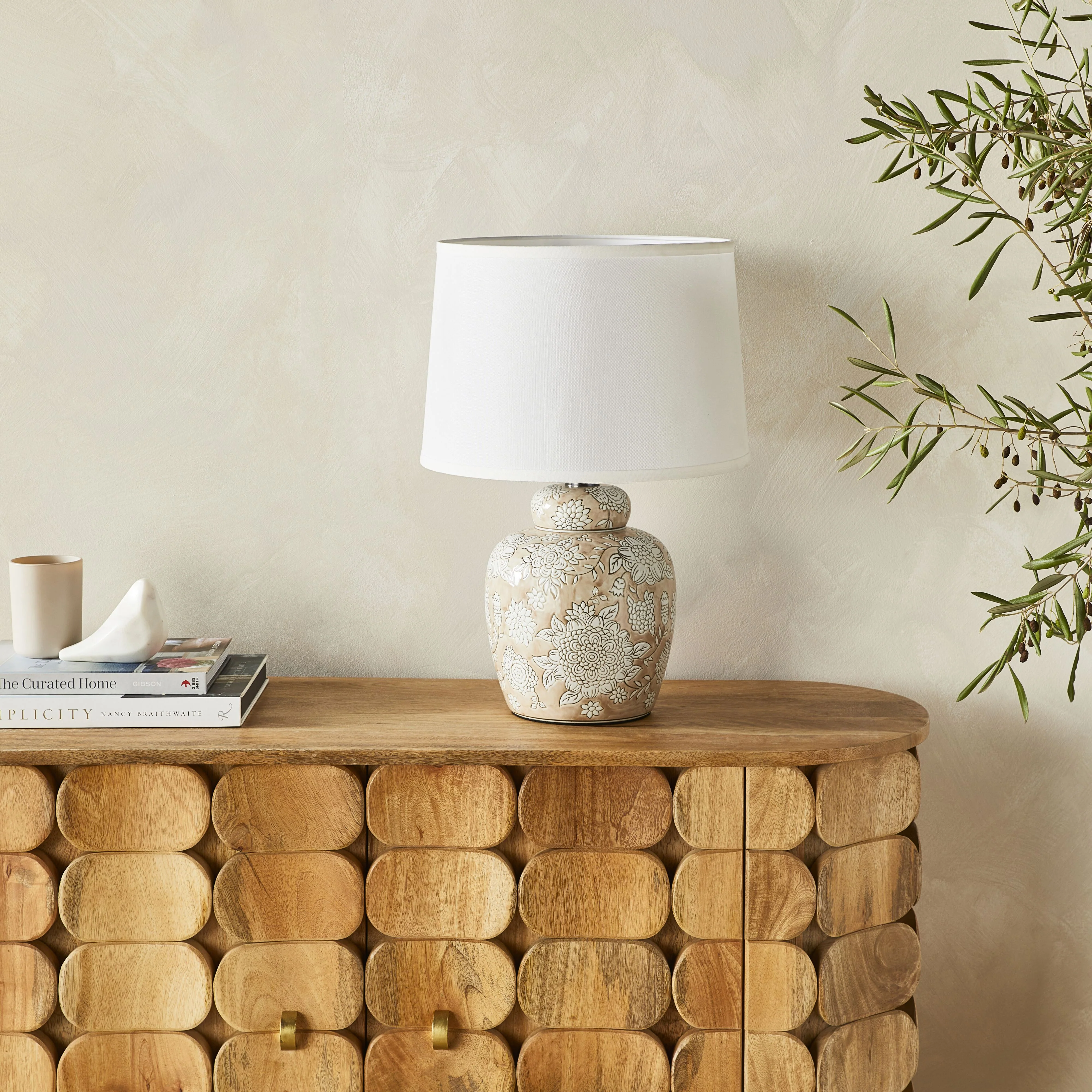 Pink Blush Floral Table Lamp 50cm - Image 4