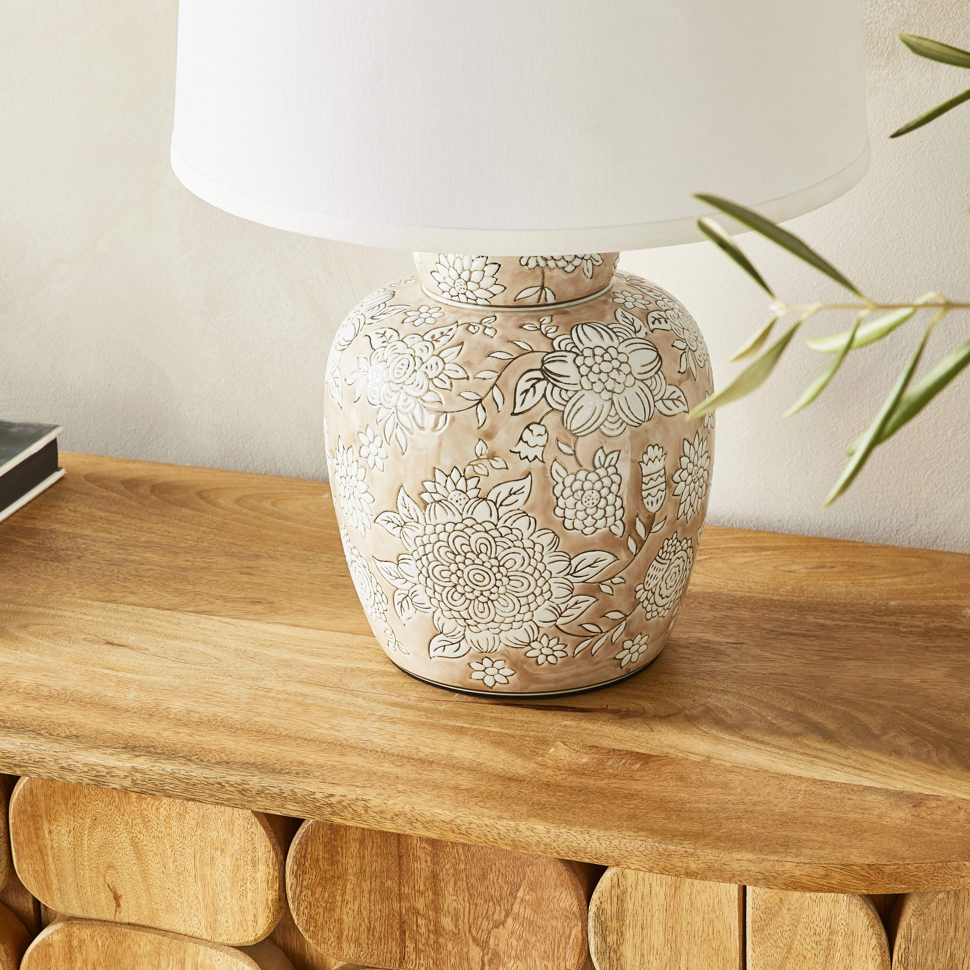 Pink Blush Floral Table Lamp 50cm - Image 5