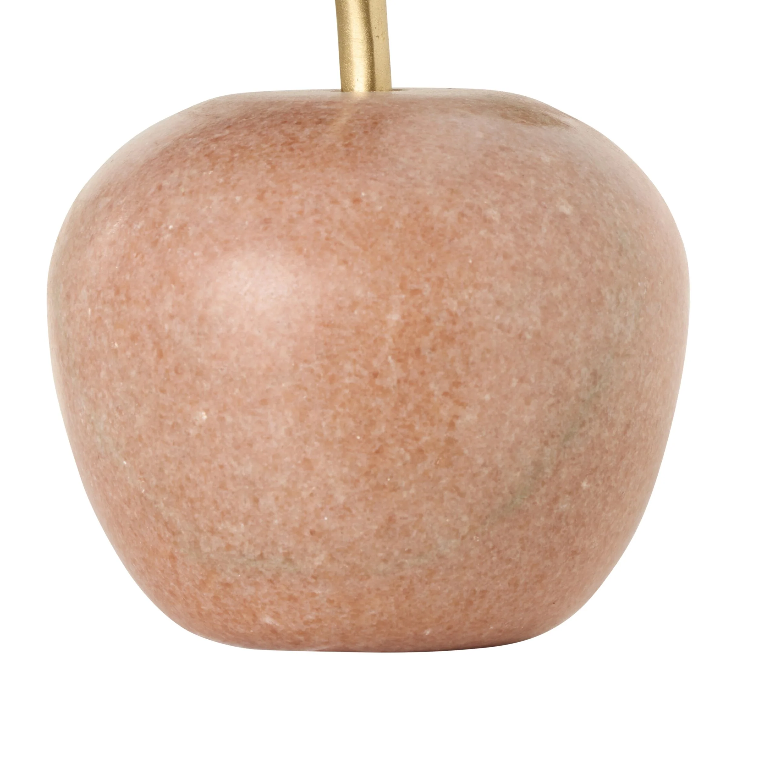 Pink Marble Apple With Brass Leaf - Image 3