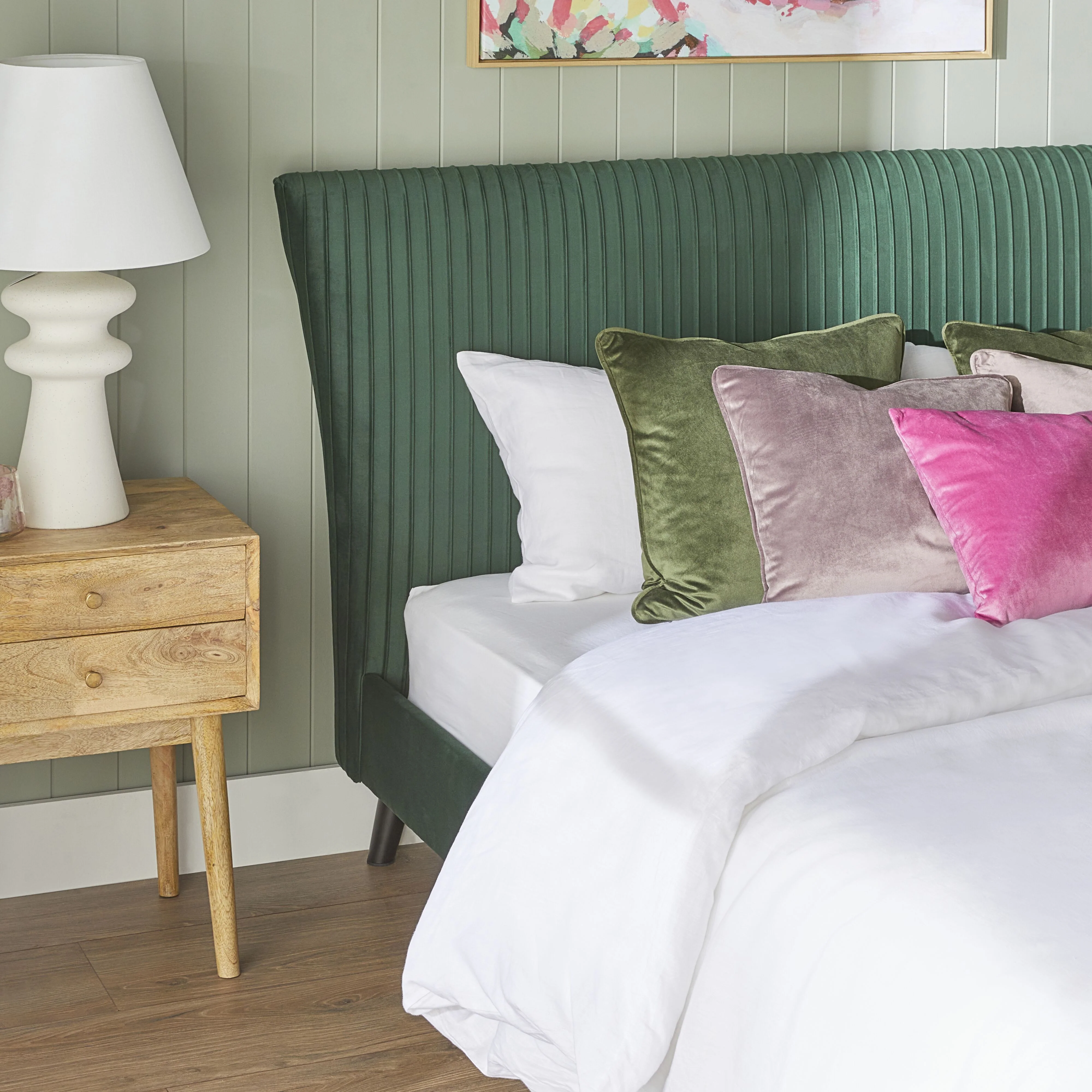 Pleat Bed King Emerald - Image 8