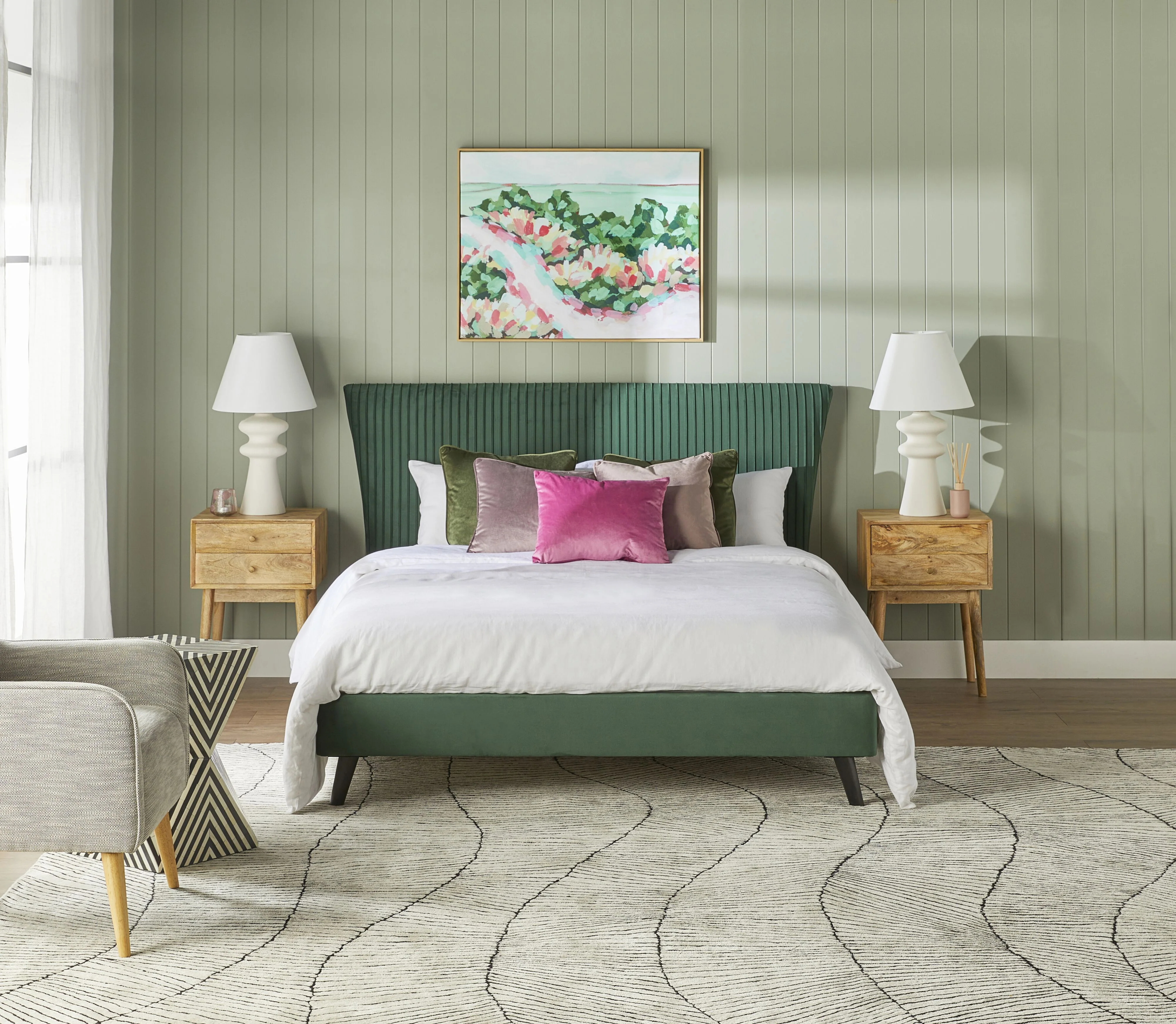 Pleat Bed Queen Emerald - Image 7