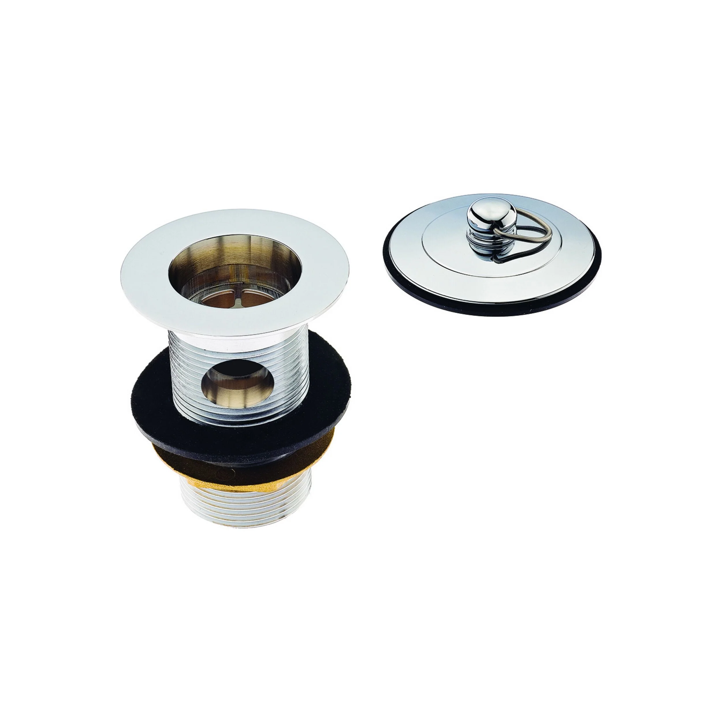 Plug & Waste Set 32 x 80mm with Overflow Chrome - Image 2