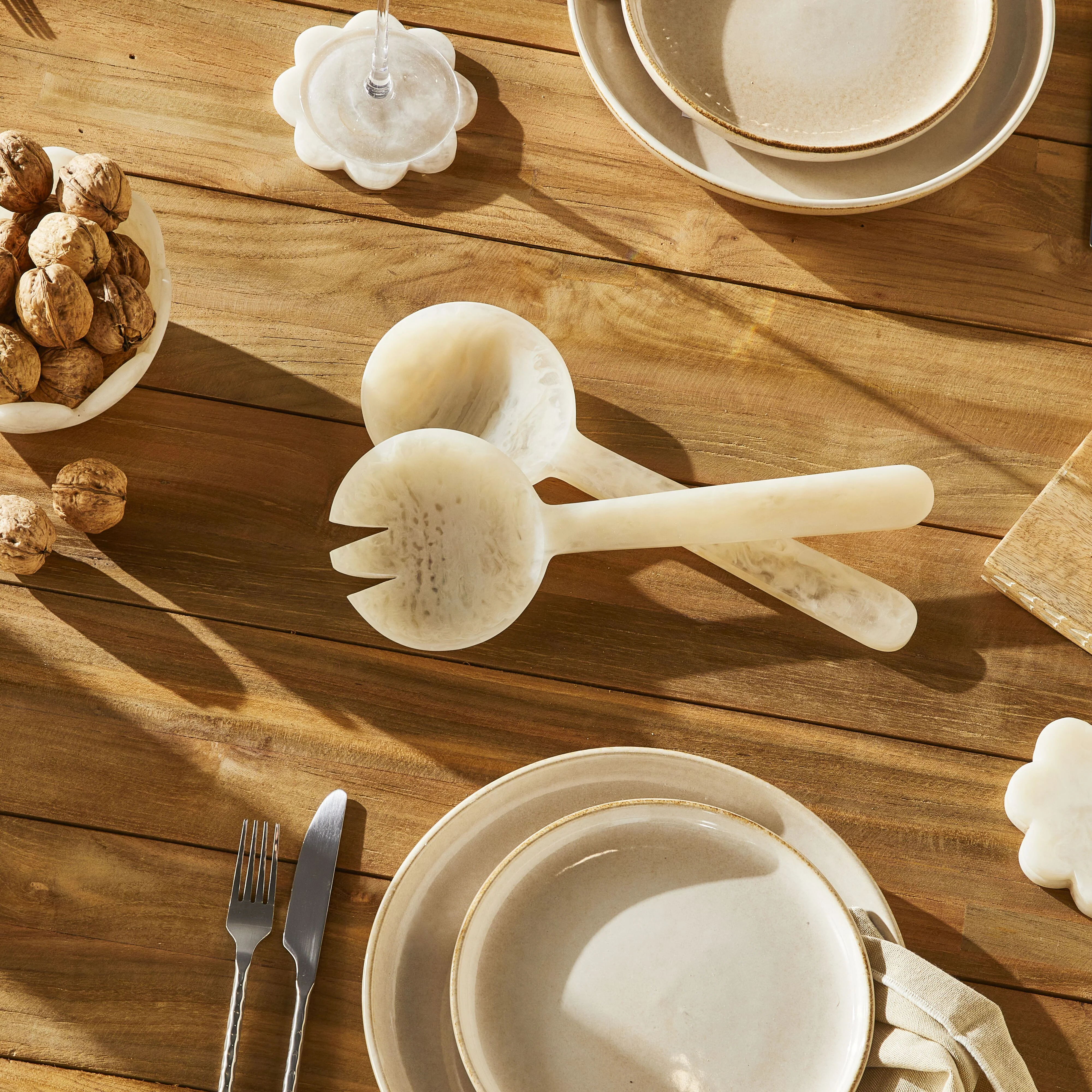 Poppi Salad Server Set of 2 Pearl 31cm - Image 2