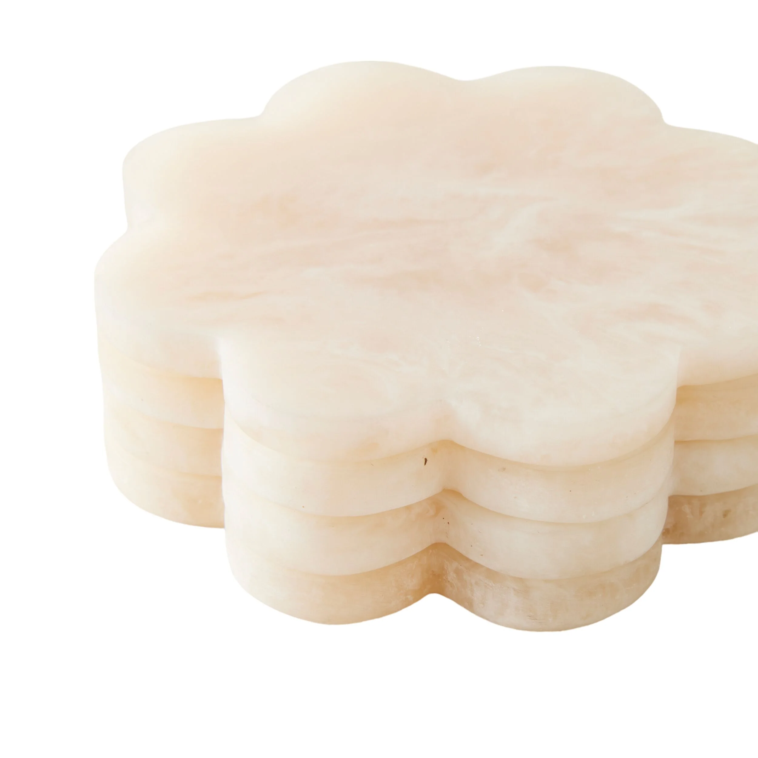 Poppi Scallop Coasters Set of 4 Pearl - Image 3