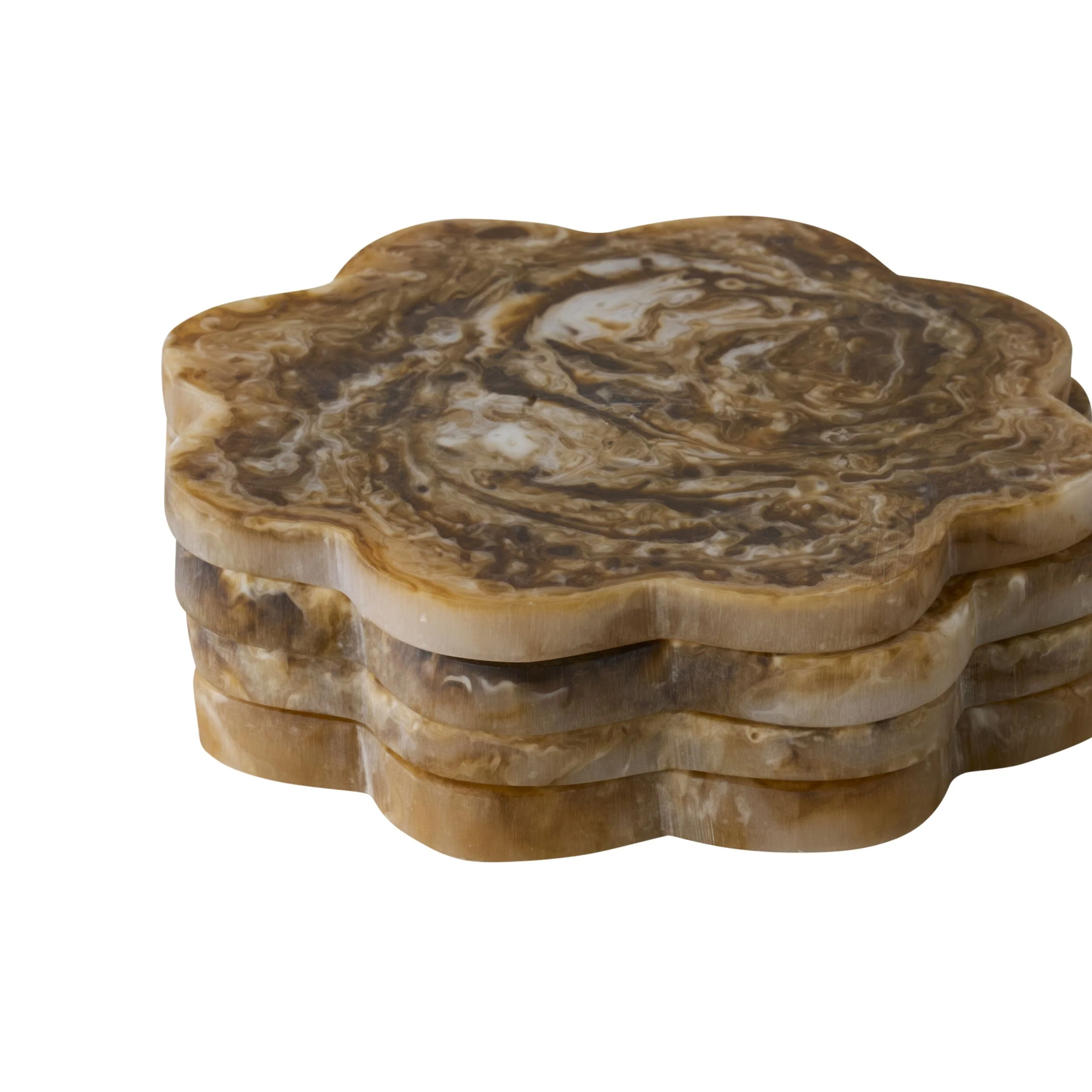 Poppi Scallop Coasters Set of 4 Tortoiseshell - Image 3