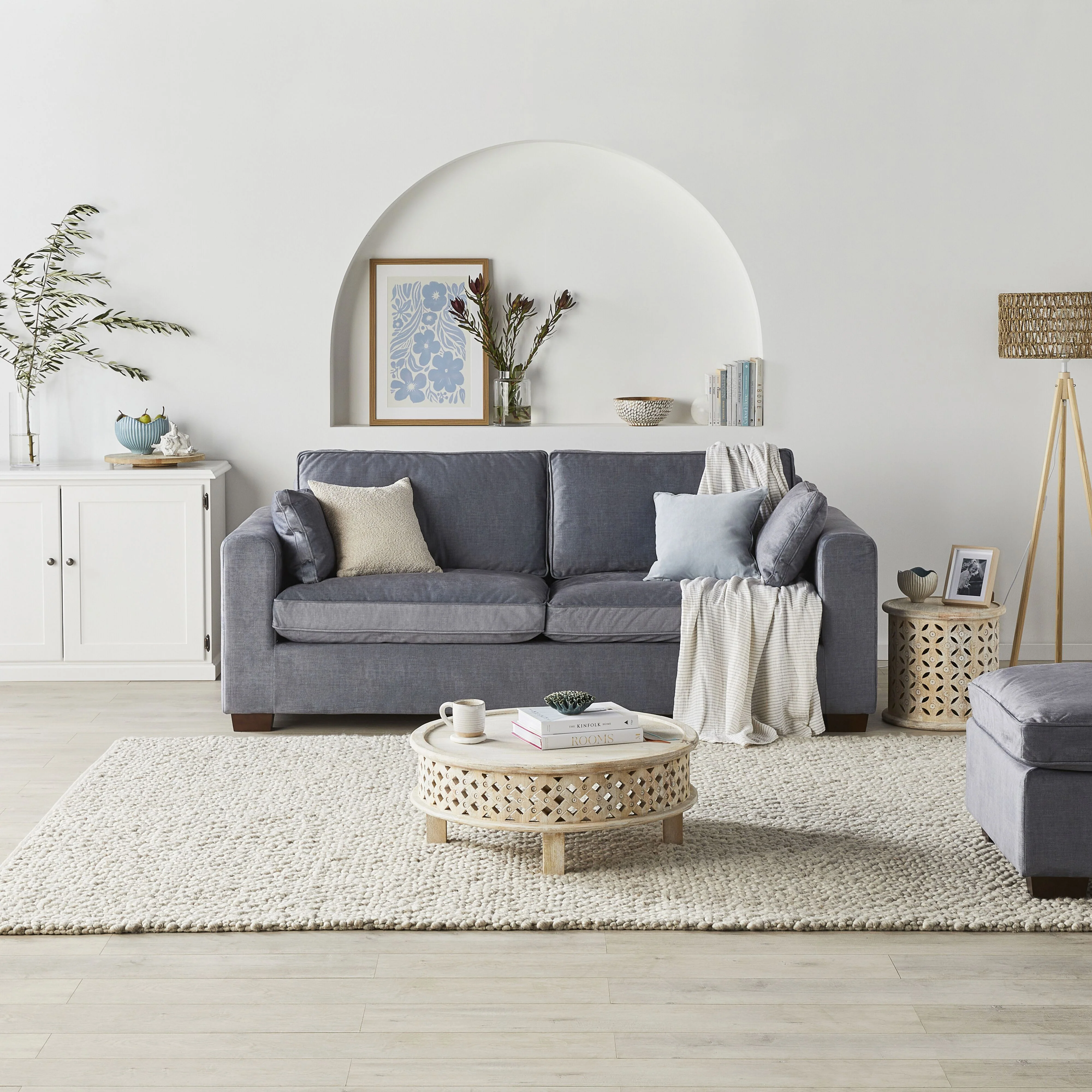 Portsea 3 Seater Sofa Aura Storm - Image 7