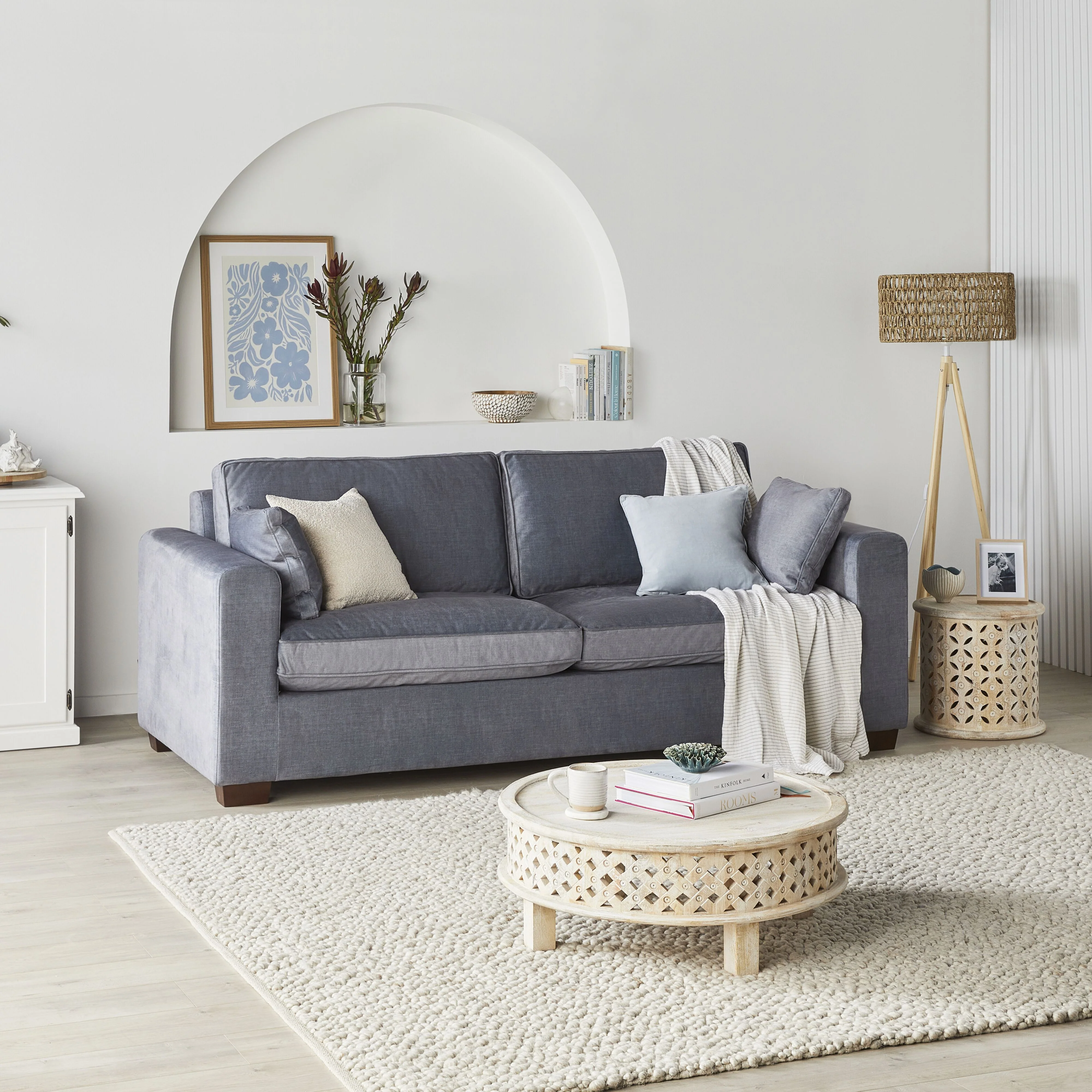 Portsea 3 Seater Sofa Aura Storm - Image 8