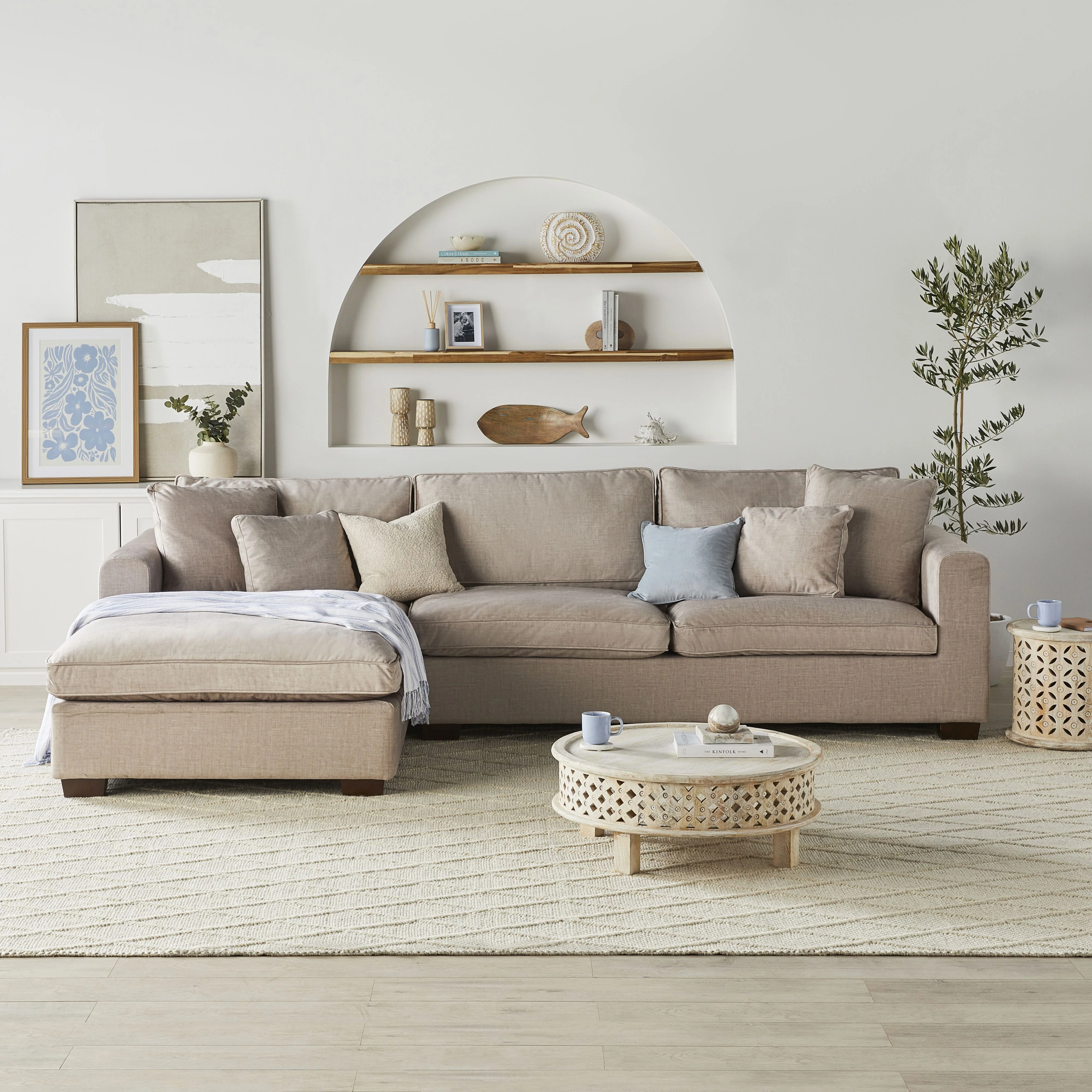 Portsea 4 Seater LHS Chaise Aura Pecan - Image 6