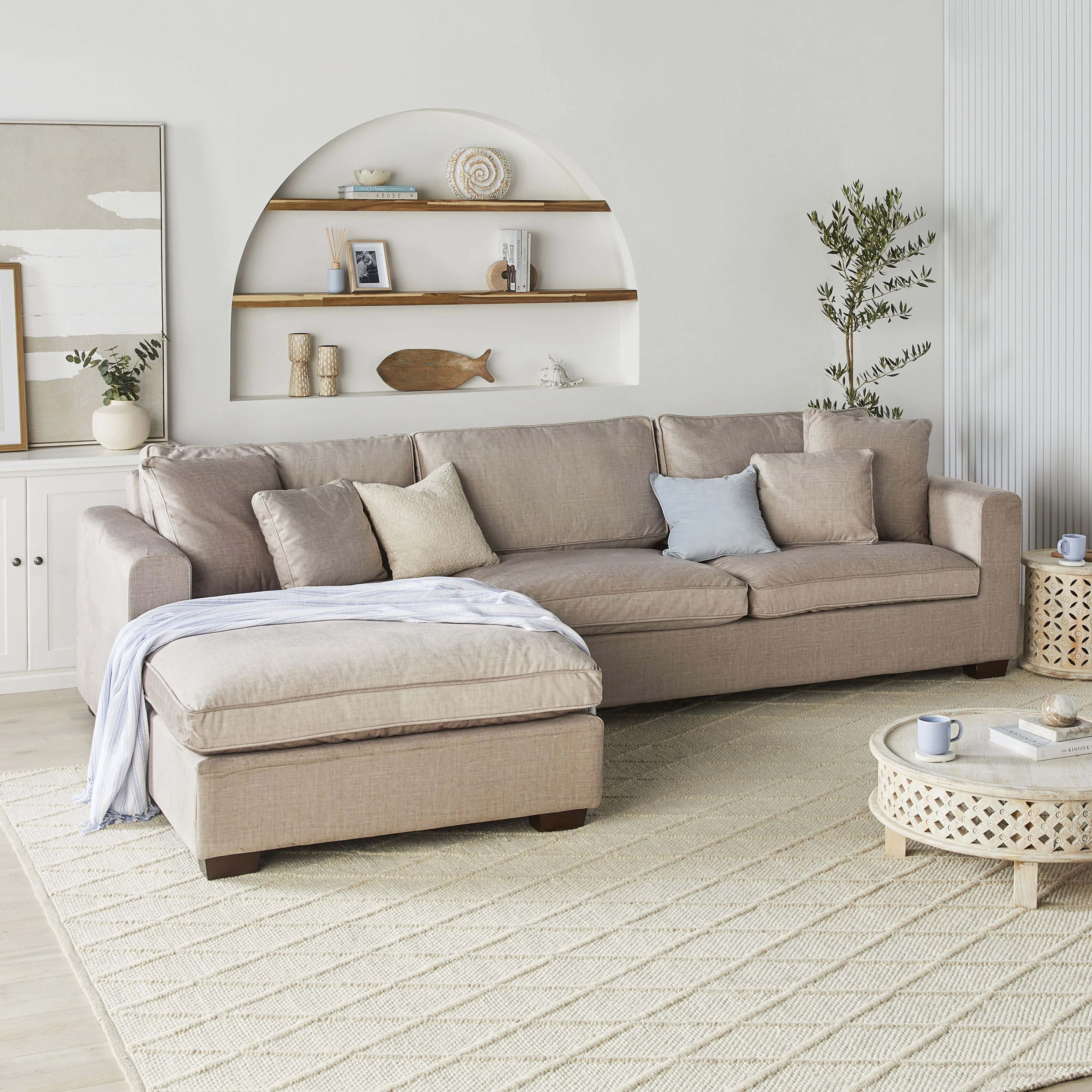 Portsea 4 Seater LHS Chaise Aura Pecan - Image 7