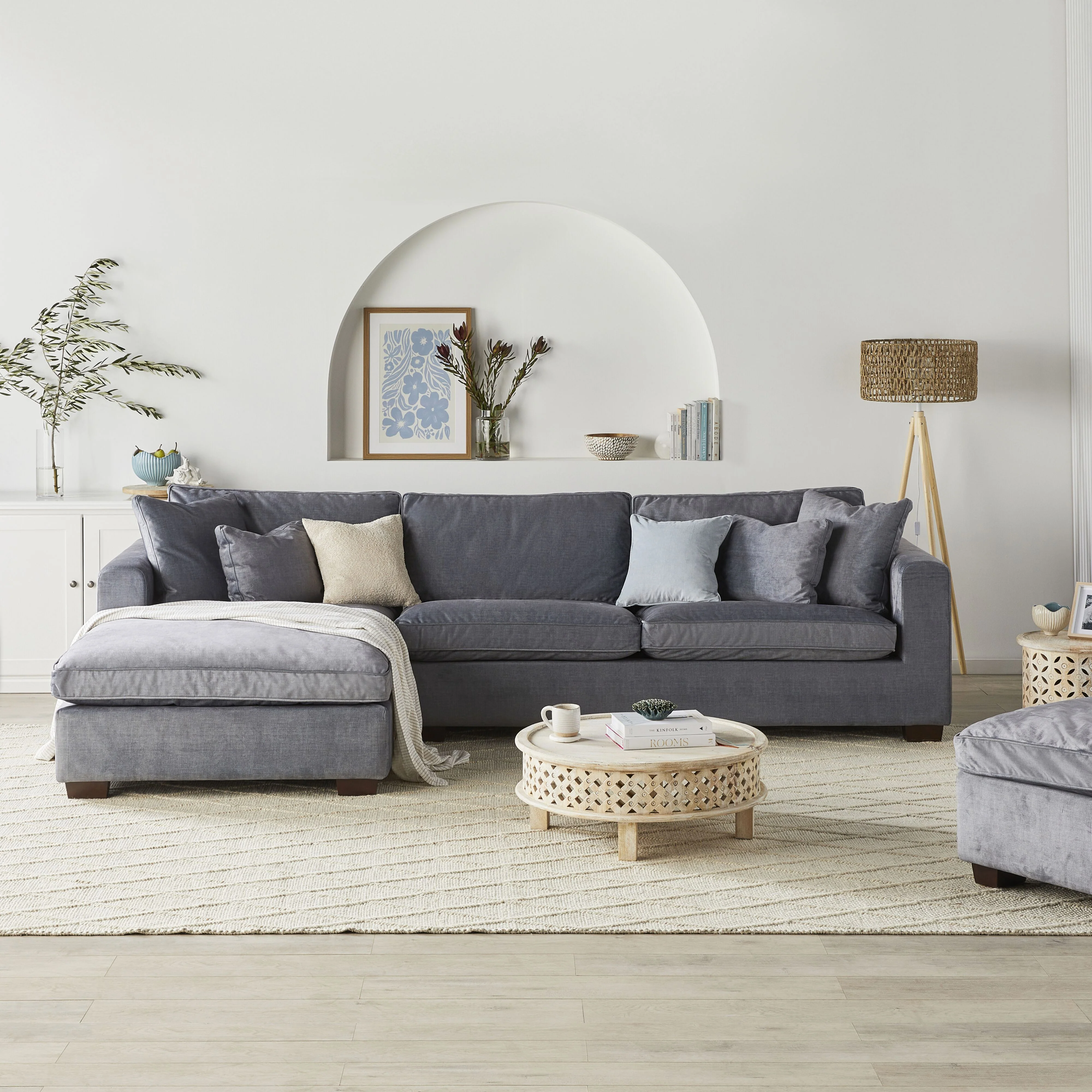 Portsea 4 Seater LHS Chaise Aura Storm - Image 7