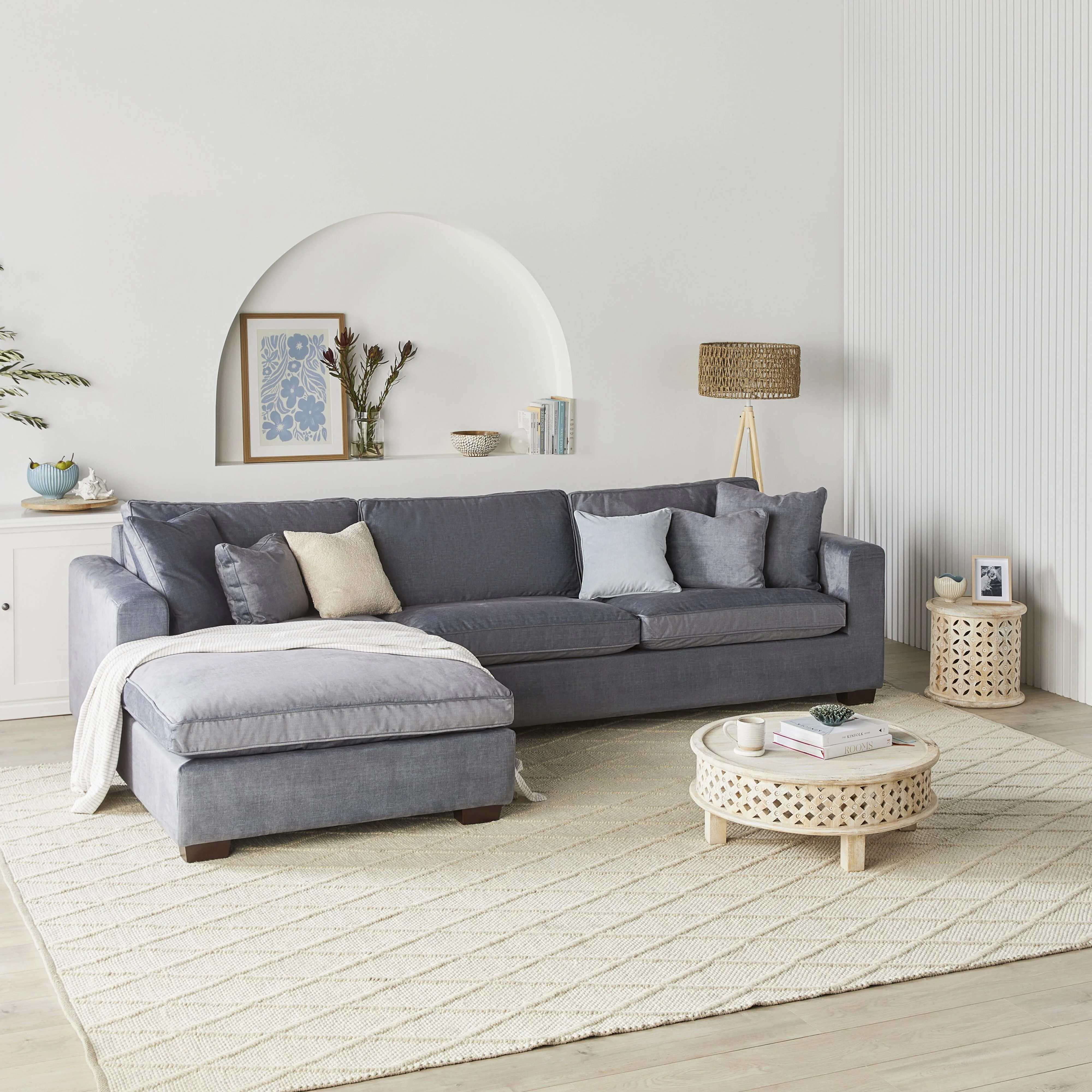 Portsea 4 Seater LHS Chaise Aura Storm - Image 8