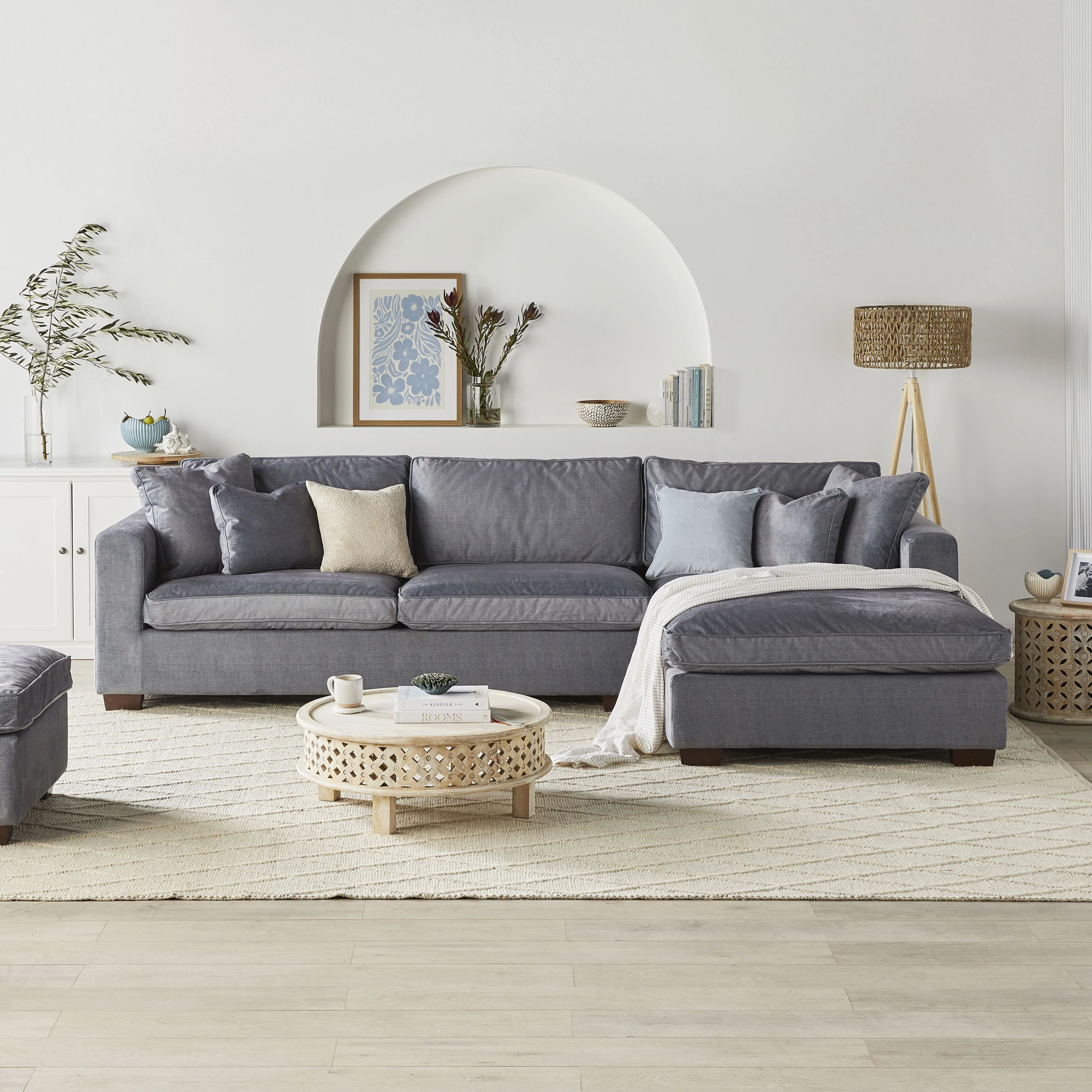 Portsea 4 Seater RHS Chaise Aura Storm - Image 7