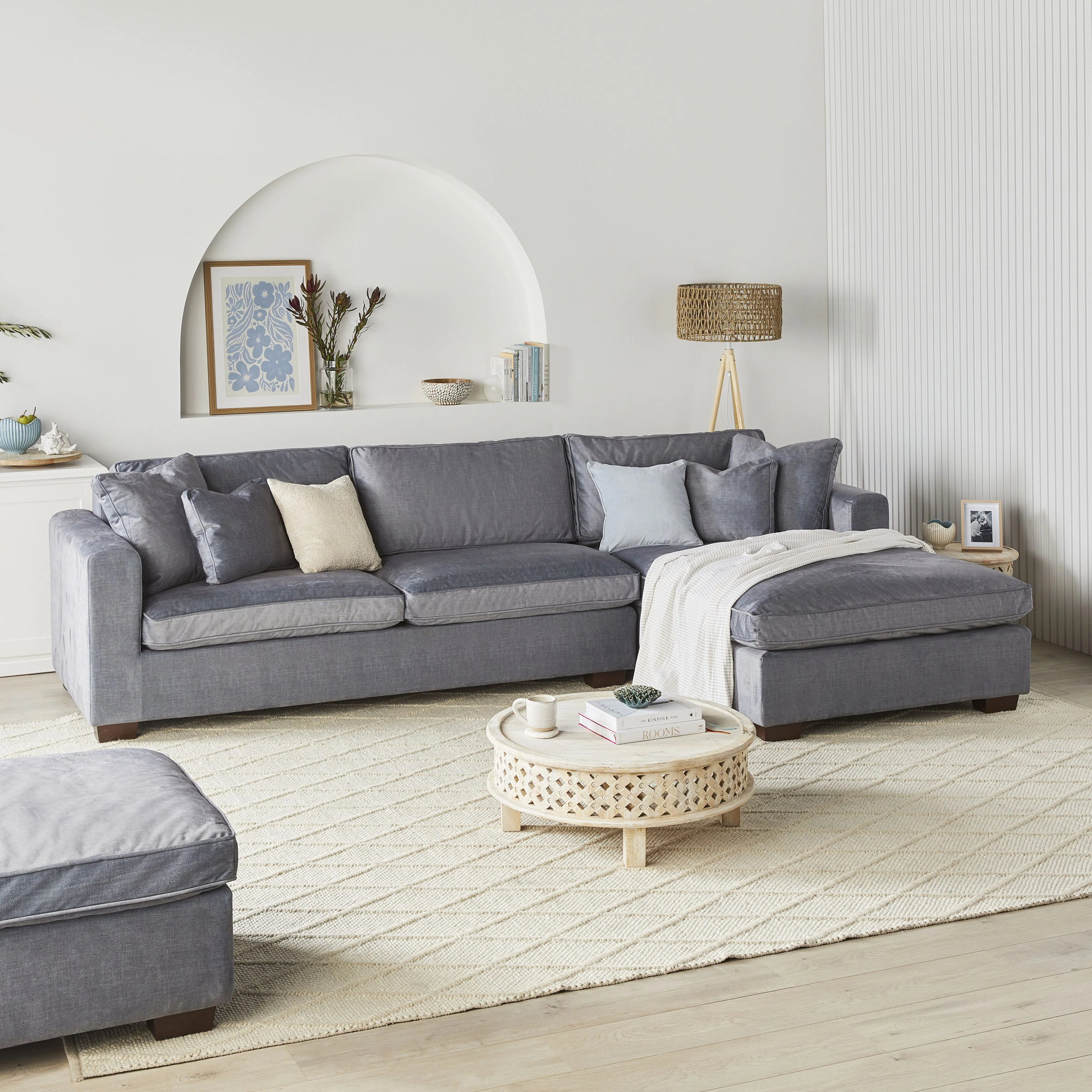Portsea 4 Seater RHS Chaise Aura Storm - Image 8