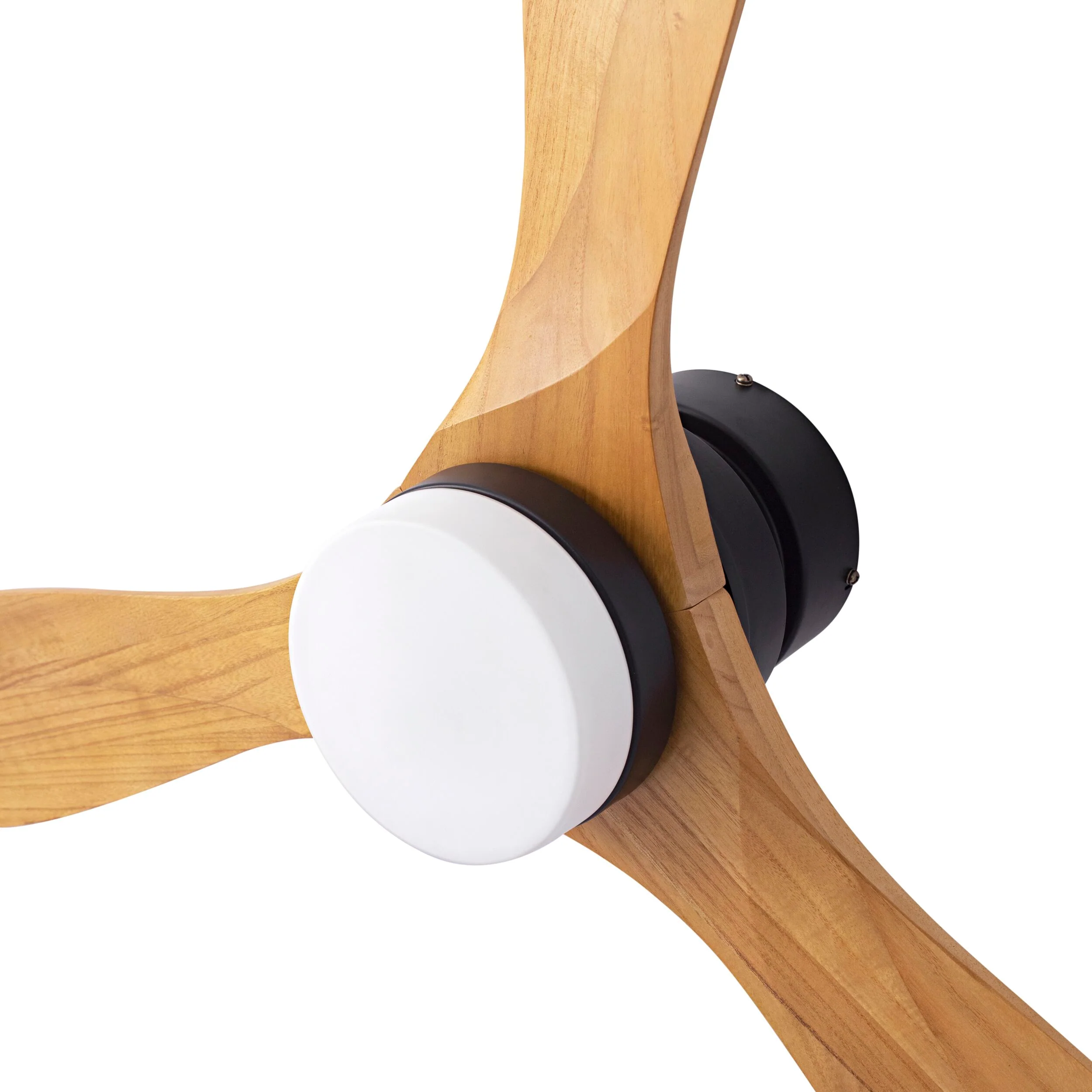 Portsea Hugger Indoor Ceiling Fan with LED Light & Remote - Black & Timber 112cm - Image 5