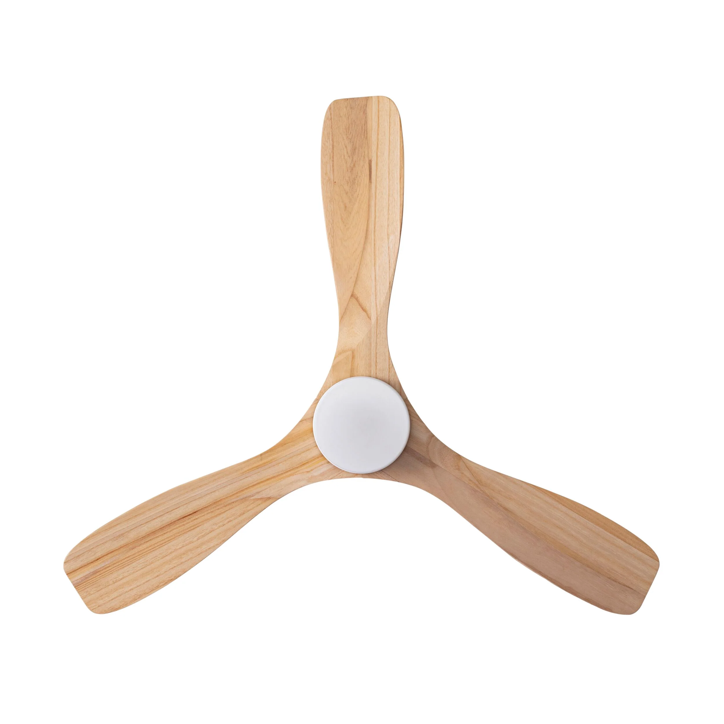 Portsea Hugger Indoor Ceiling Fan with LED Light & Remote - White & Timber 112cm - Image 3
