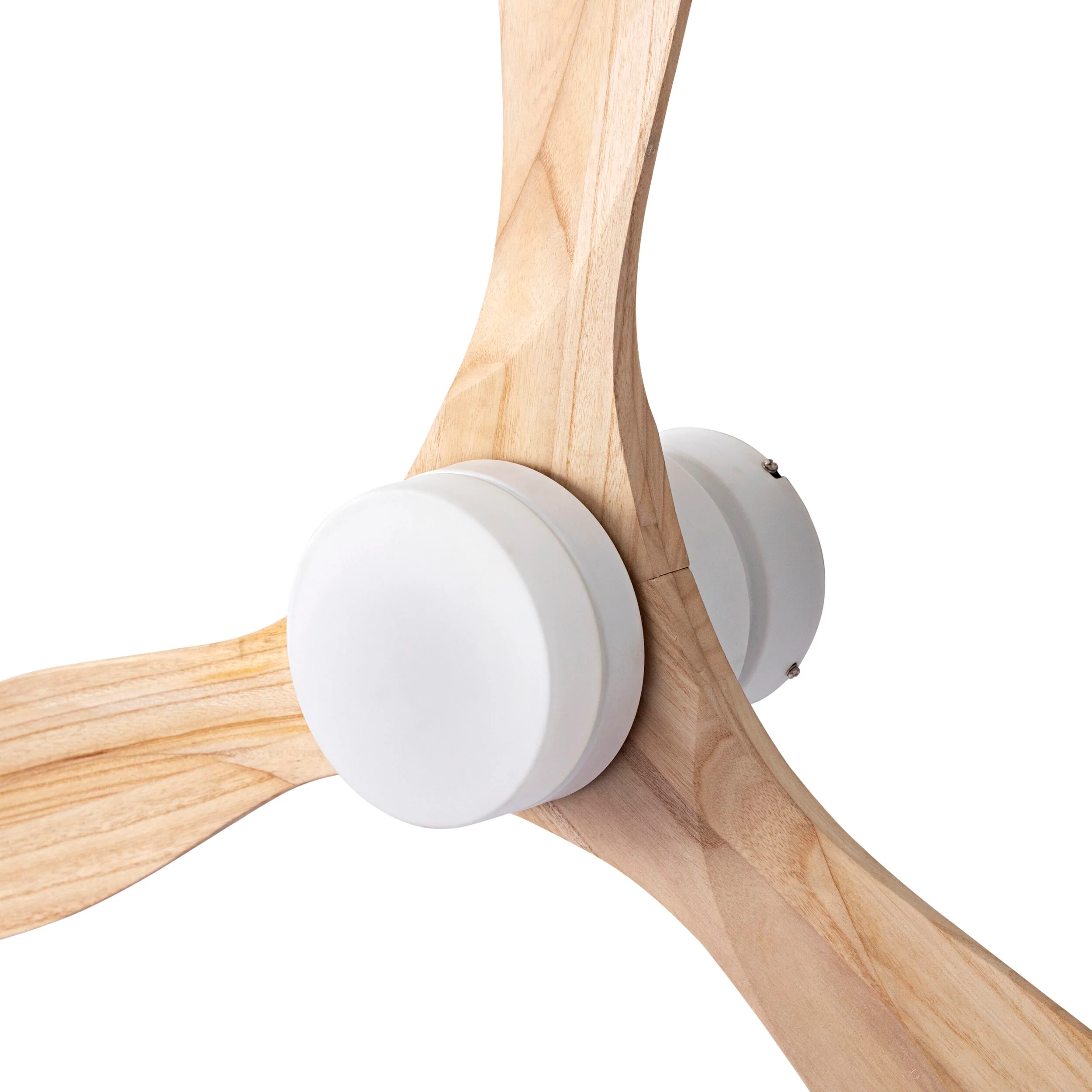 Portsea Hugger Indoor Ceiling Fan with LED Light & Remote - White & Timber 112cm - Image 5