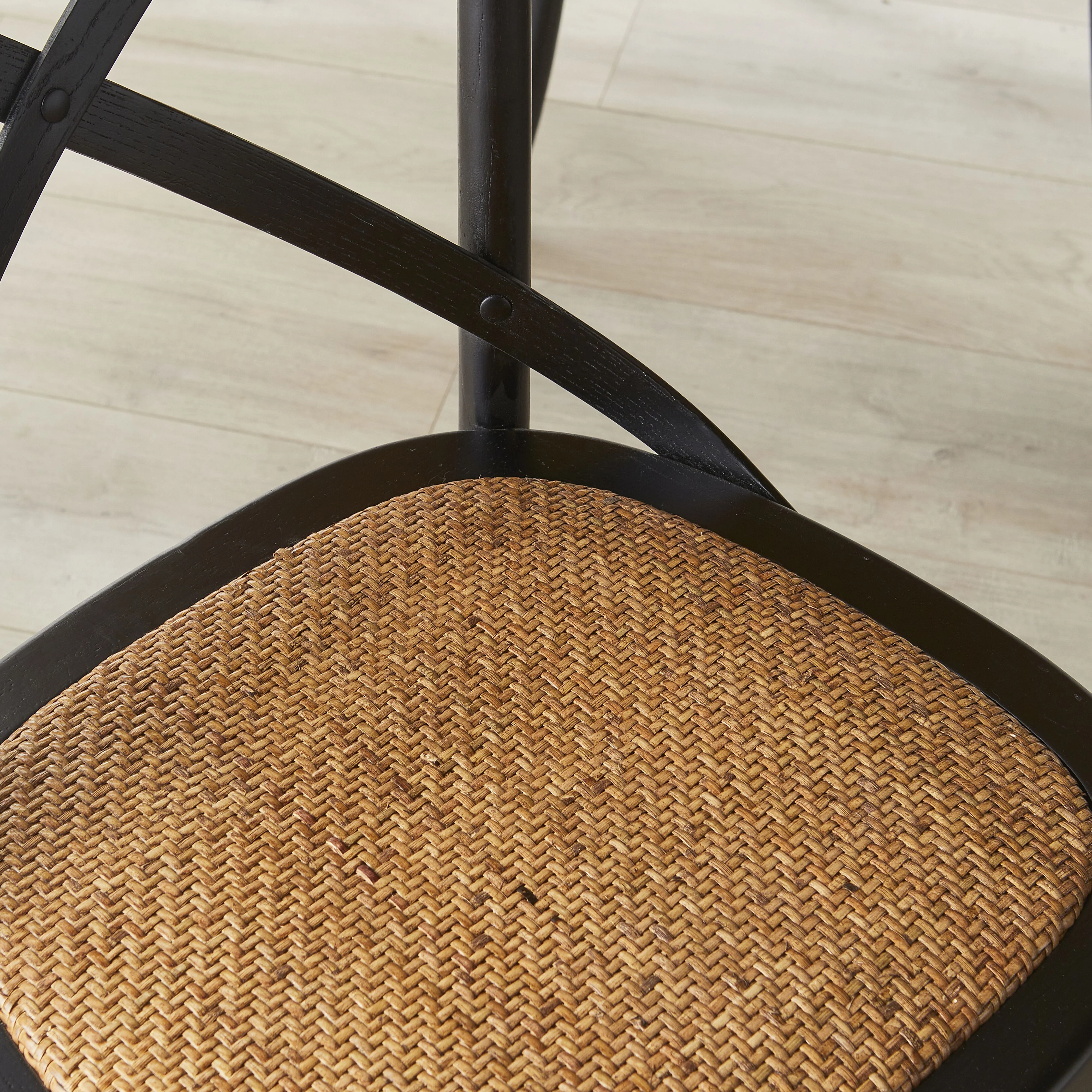 Provincial Cross Back Dining Chair Black - Image 7