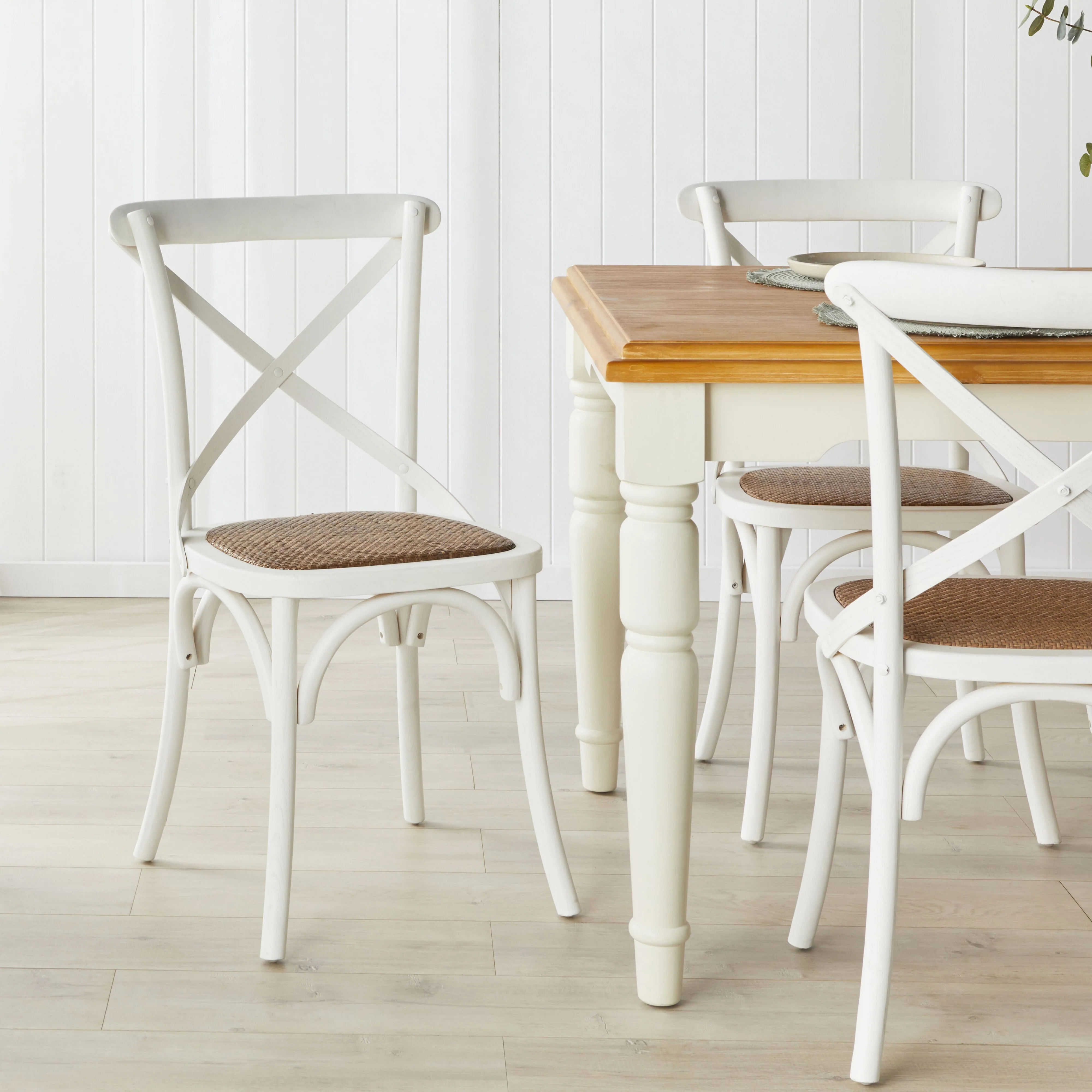 Provincial Cross Back Dining Chair Crisp White - Image 6
