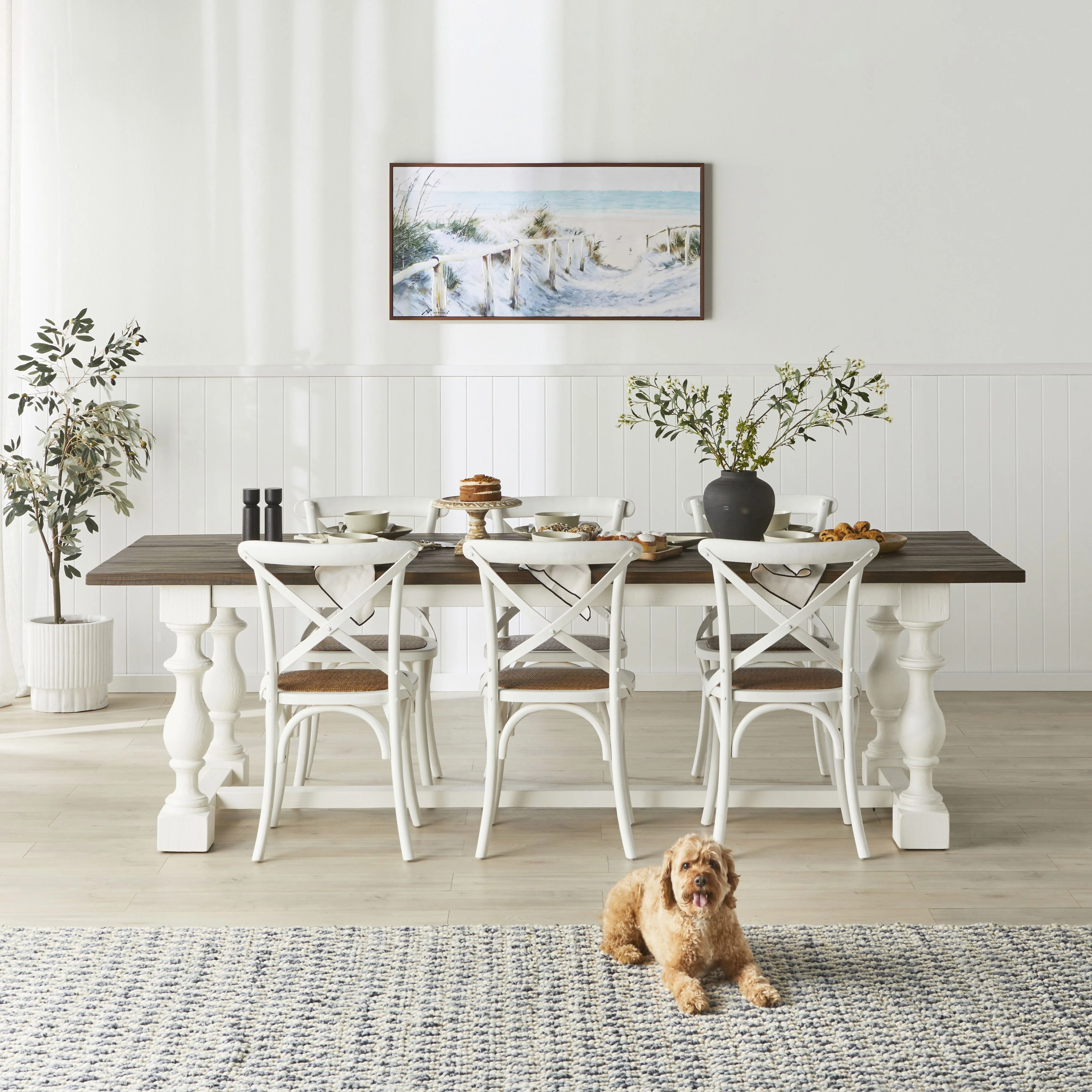 Provincial Cross Back Dining Chair Crisp White - Image 8