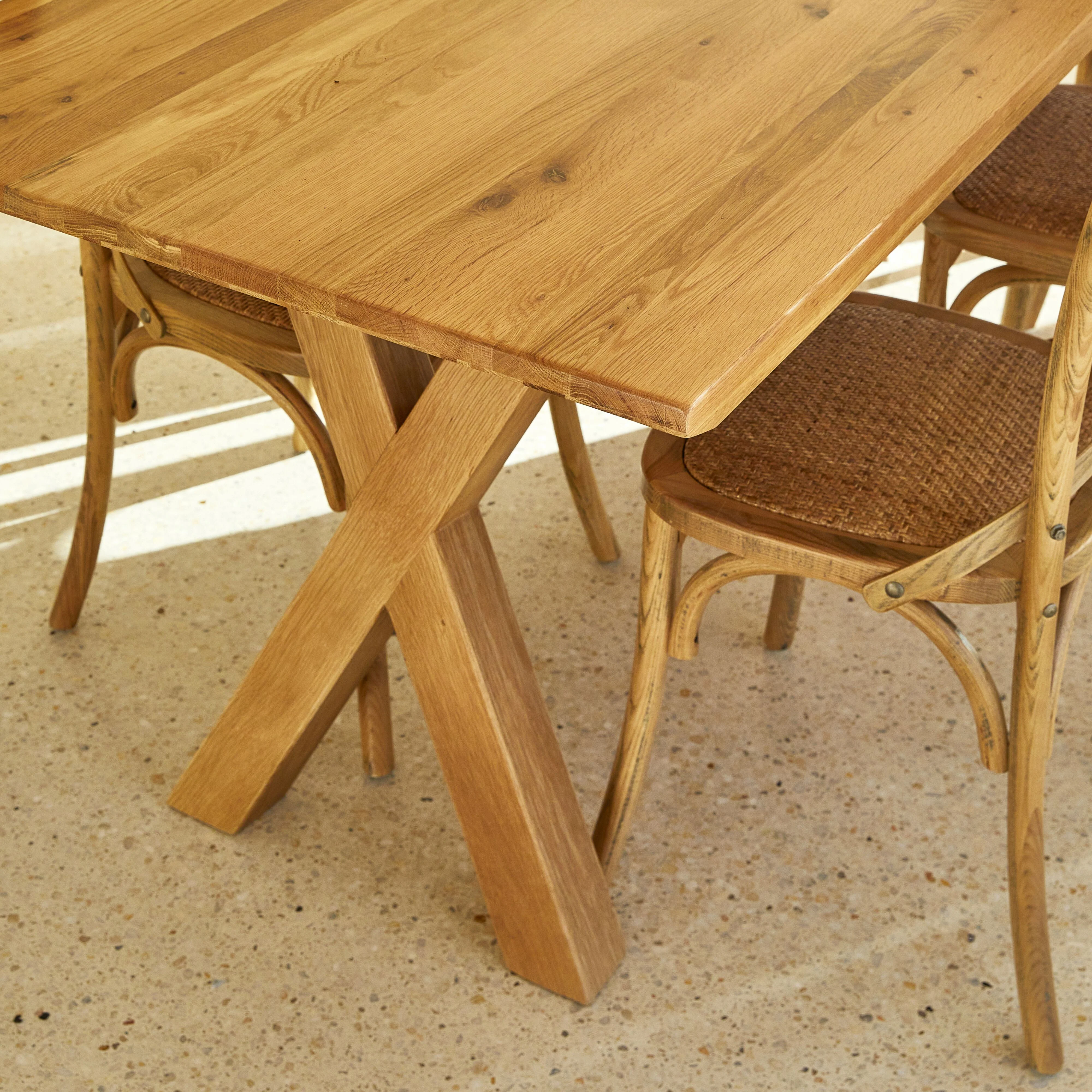 Provincial Cross Back Dining Chair Natural Oak - Image 11