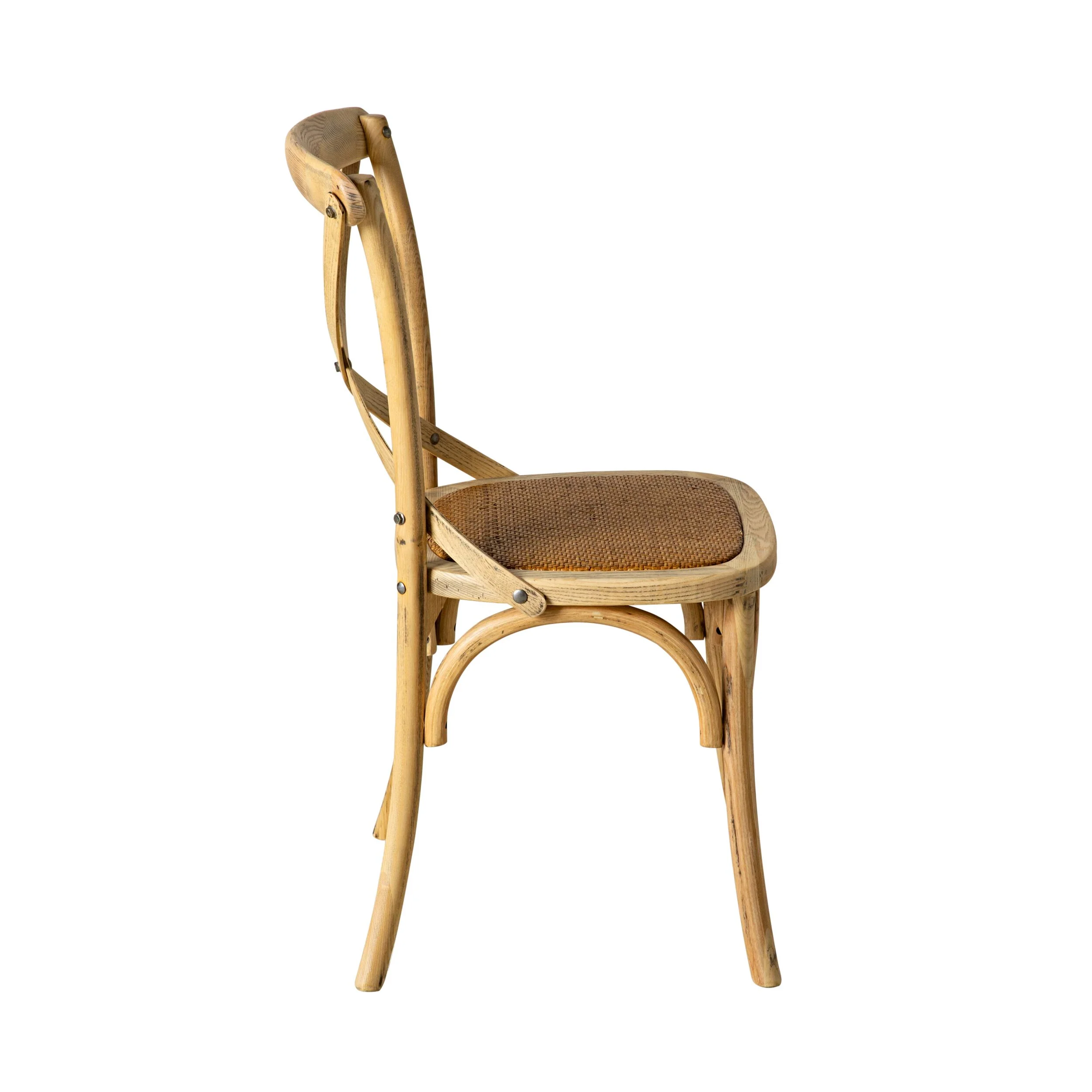 Provincial Cross Back Dining Chair Natural Oak - Image 3