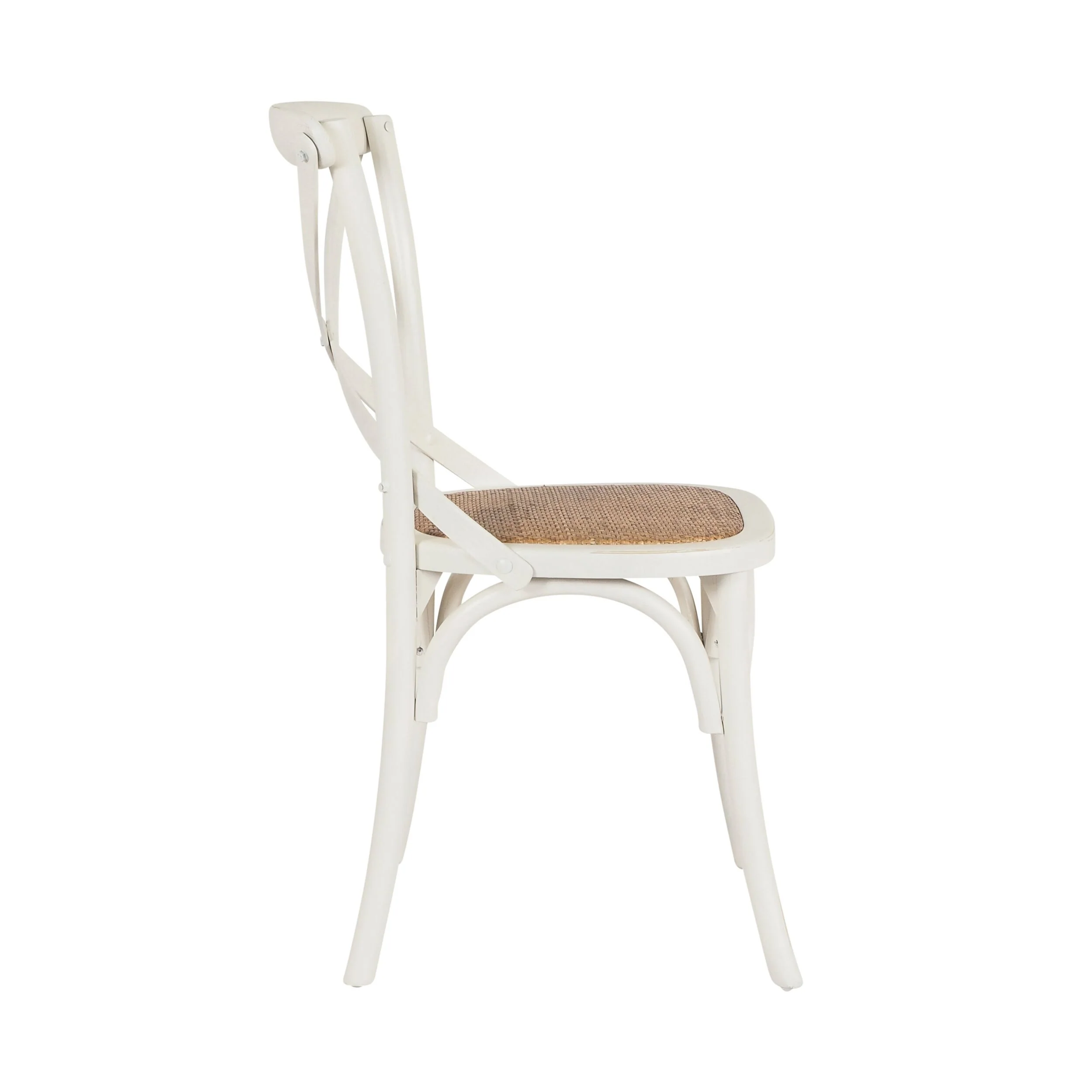 Provincial Cross Back Dining Chair Vintage White - Image 3