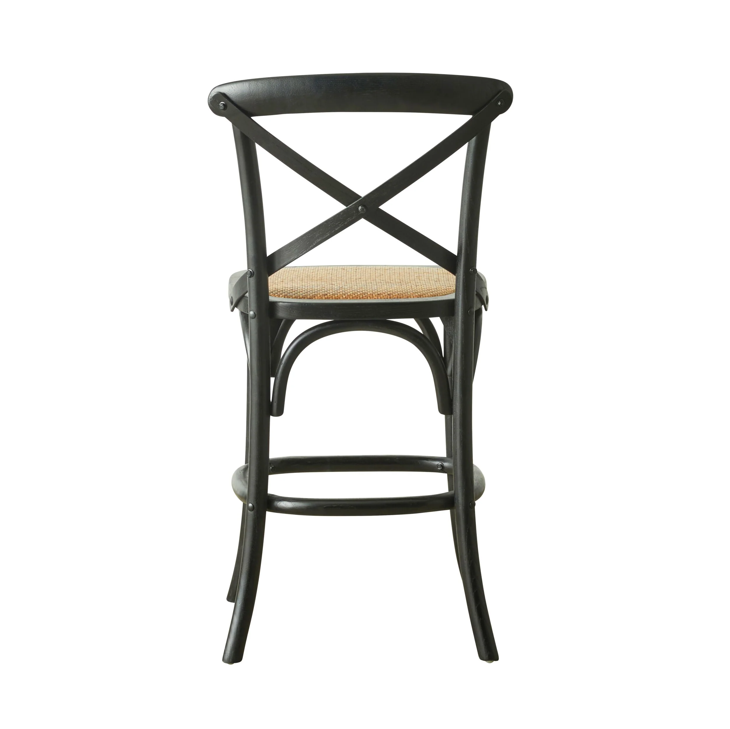 Provincial Cross Back Dining Stool Black - Image 4