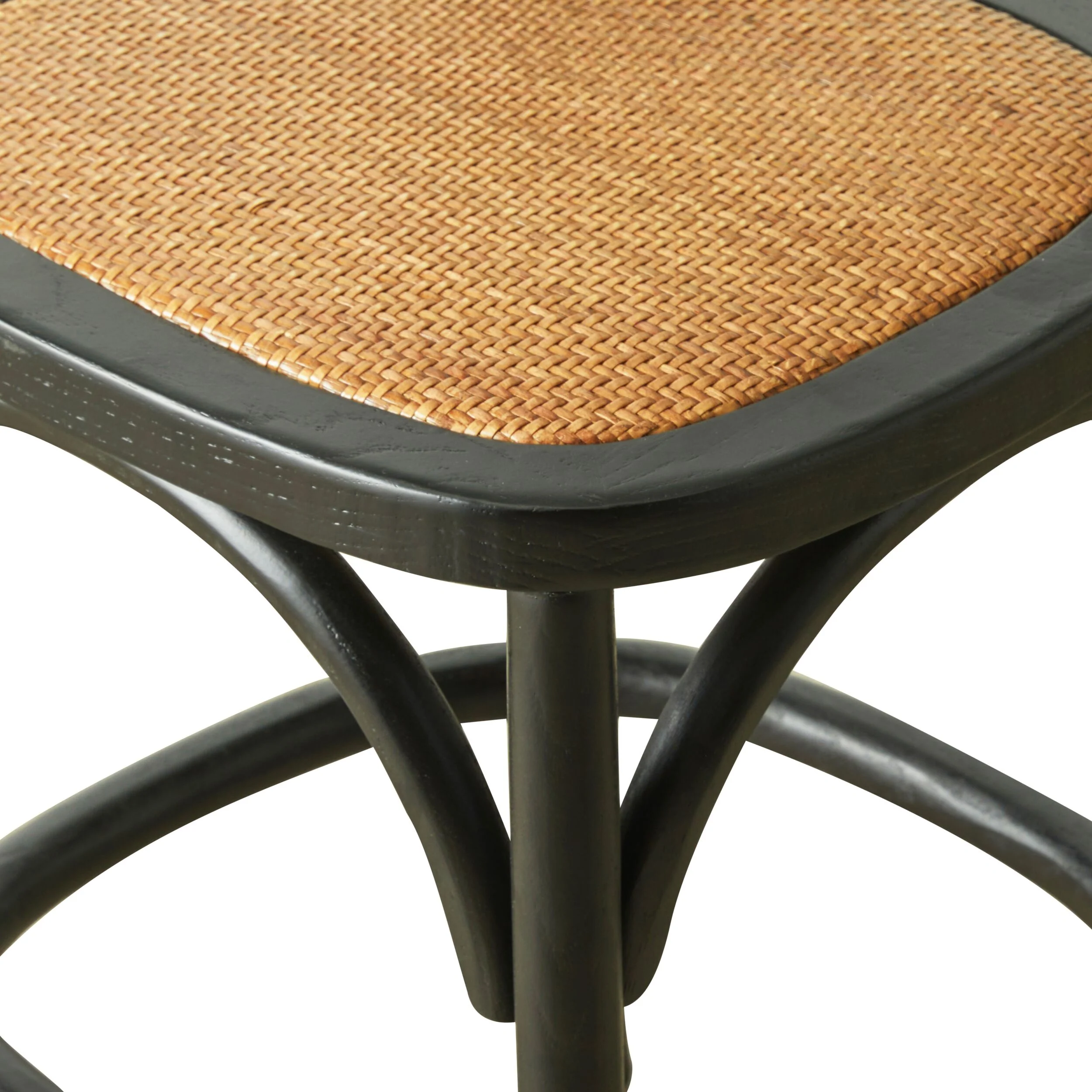 Provincial Cross Back Dining Stool Black - Image 5