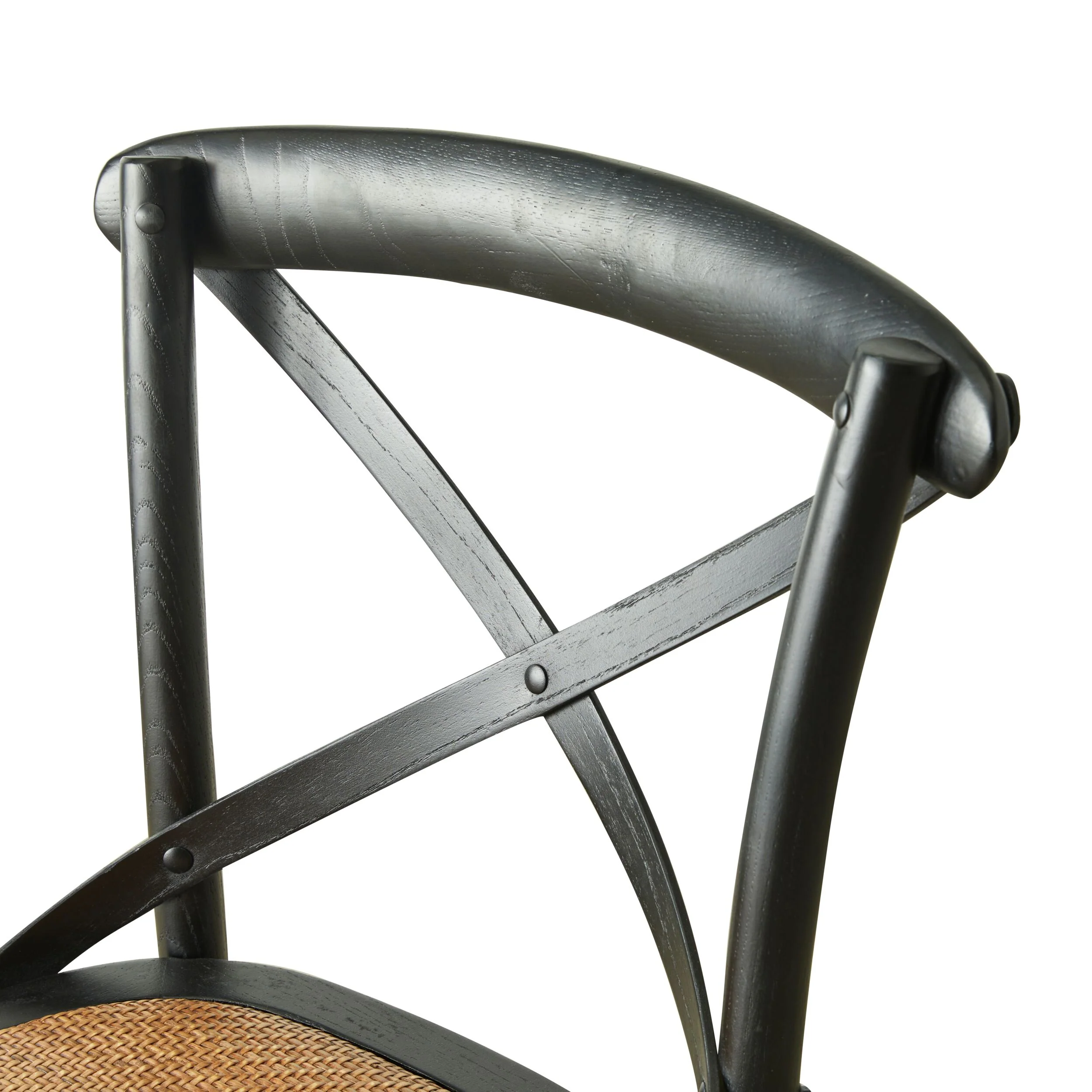 Provincial Cross Back Dining Stool Black - Image 6