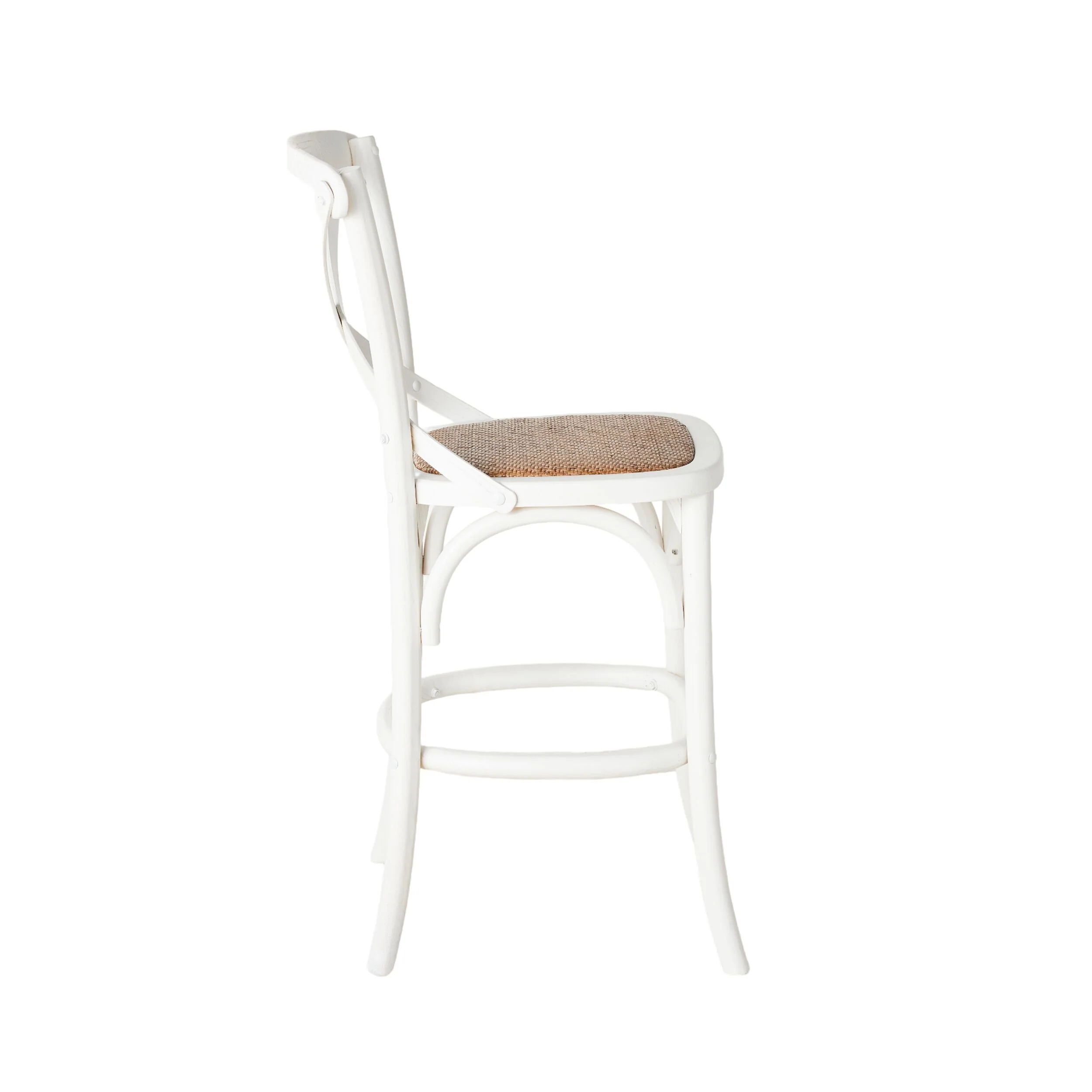 Provincial Cross Back Dining Stool Crisp White - Image 3