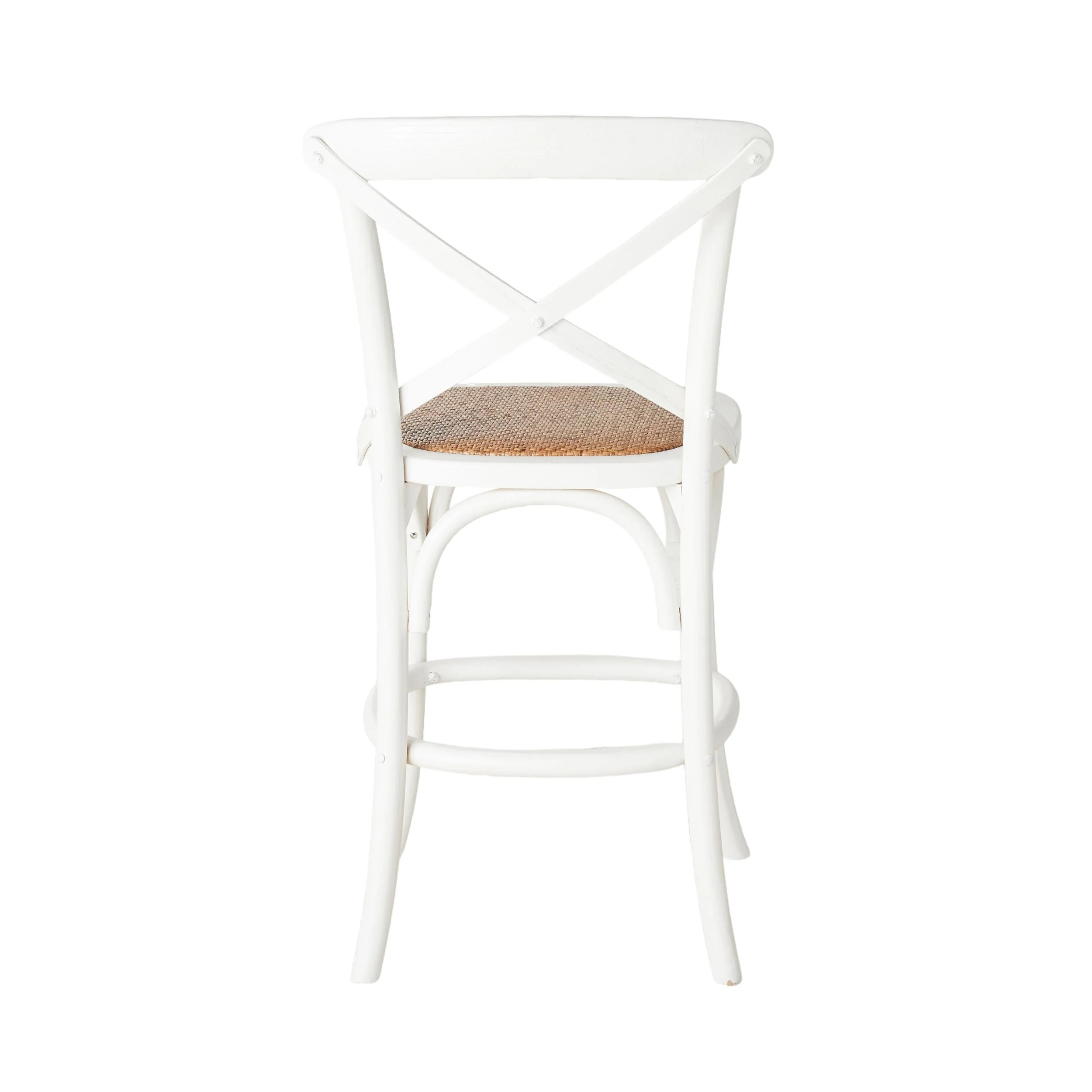 Provincial Cross Back Dining Stool Crisp White - Image 4