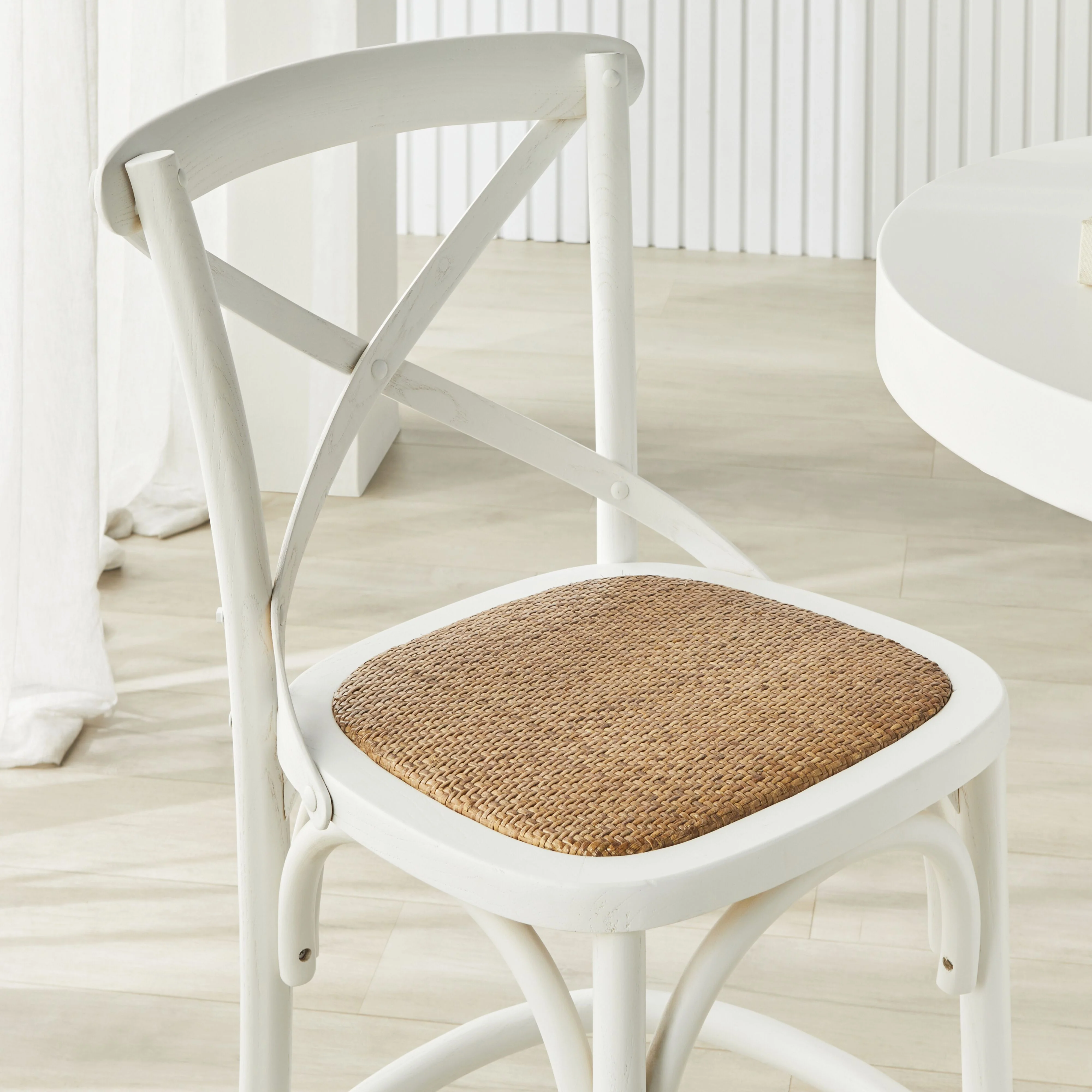 Provincial Cross Back Dining Stool Crisp White - Image 7