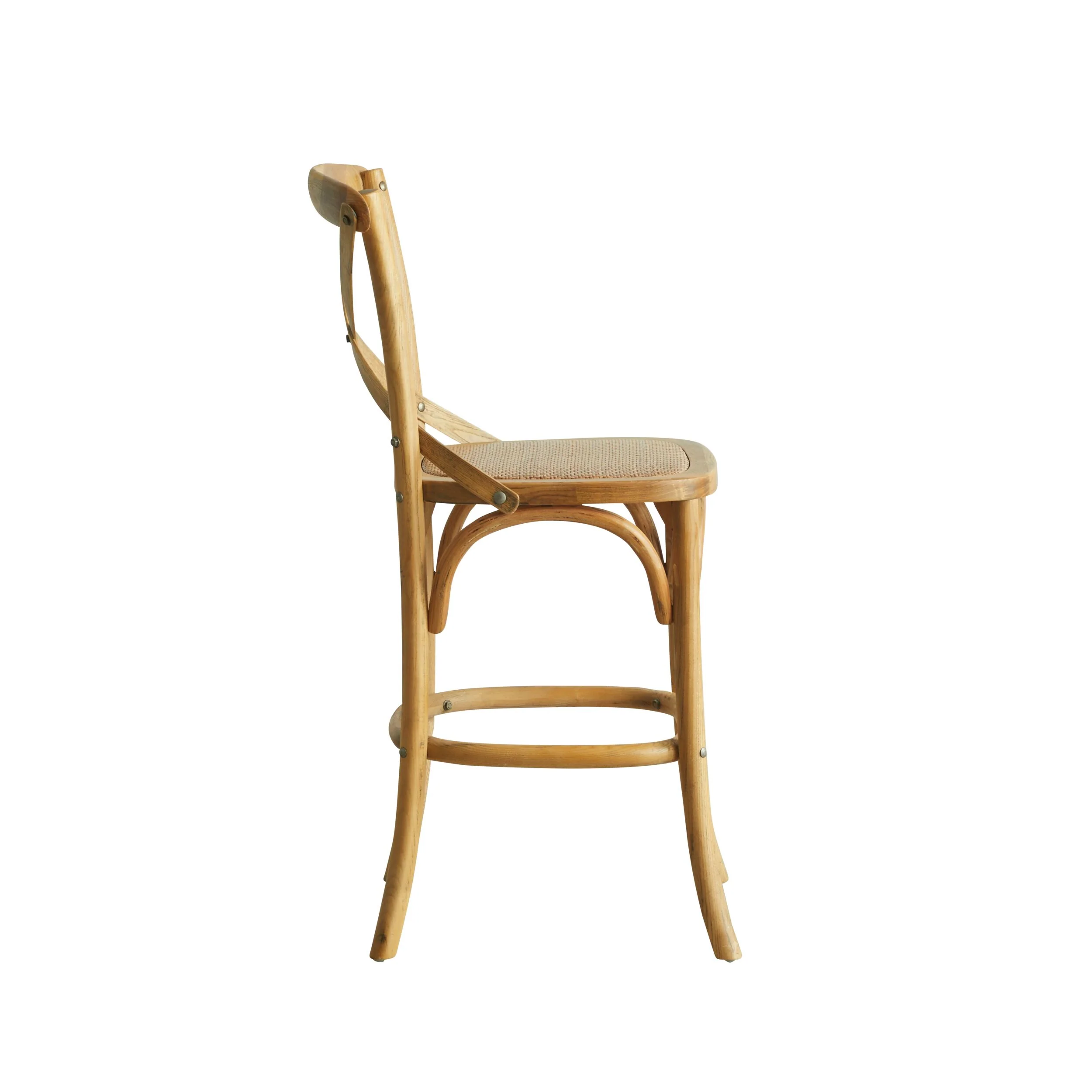 Provincial Cross Back Dining Stool Natural Oak - Image 2