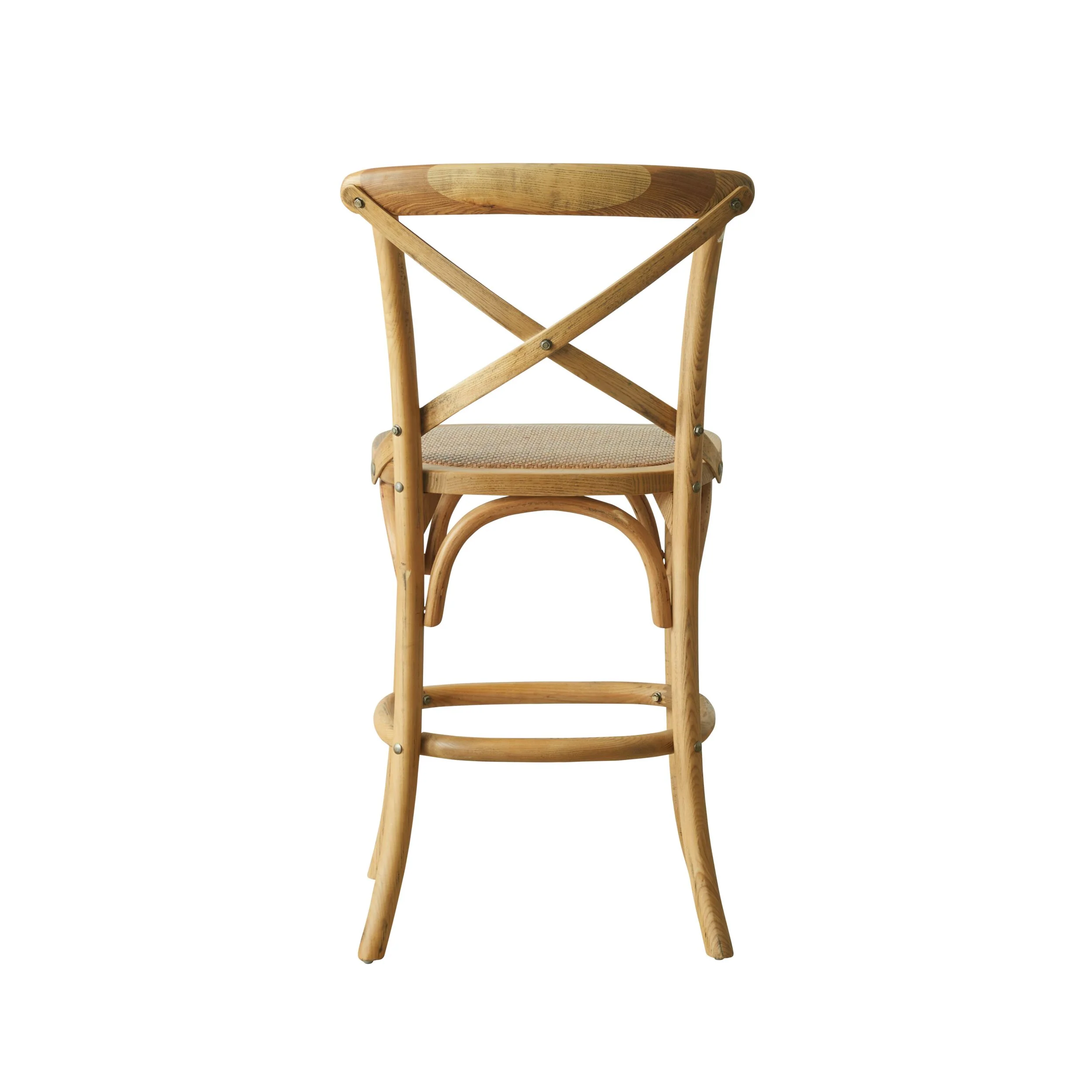 Provincial Cross Back Dining Stool Natural Oak - Image 3