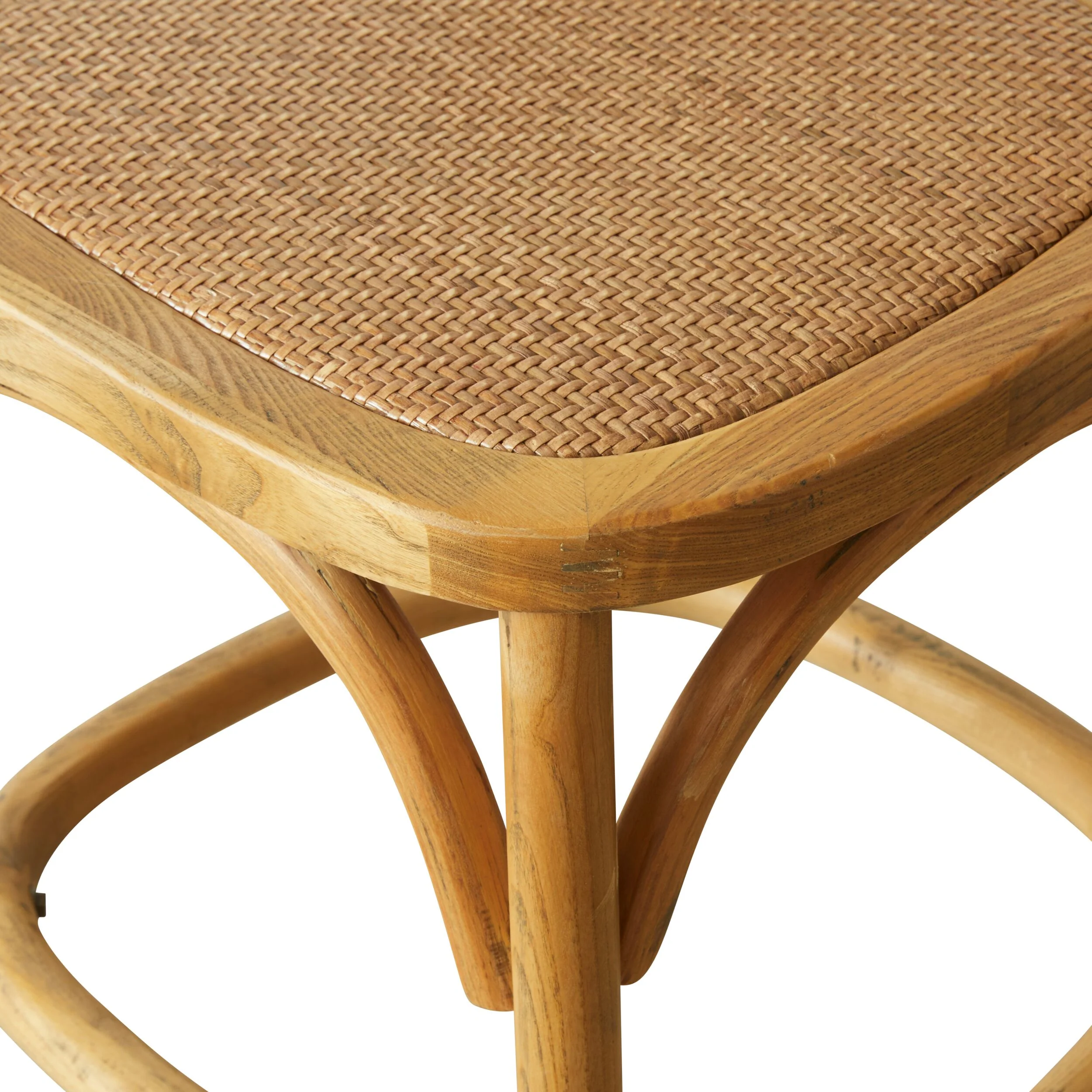 Provincial Cross Back Dining Stool Natural Oak - Image 5