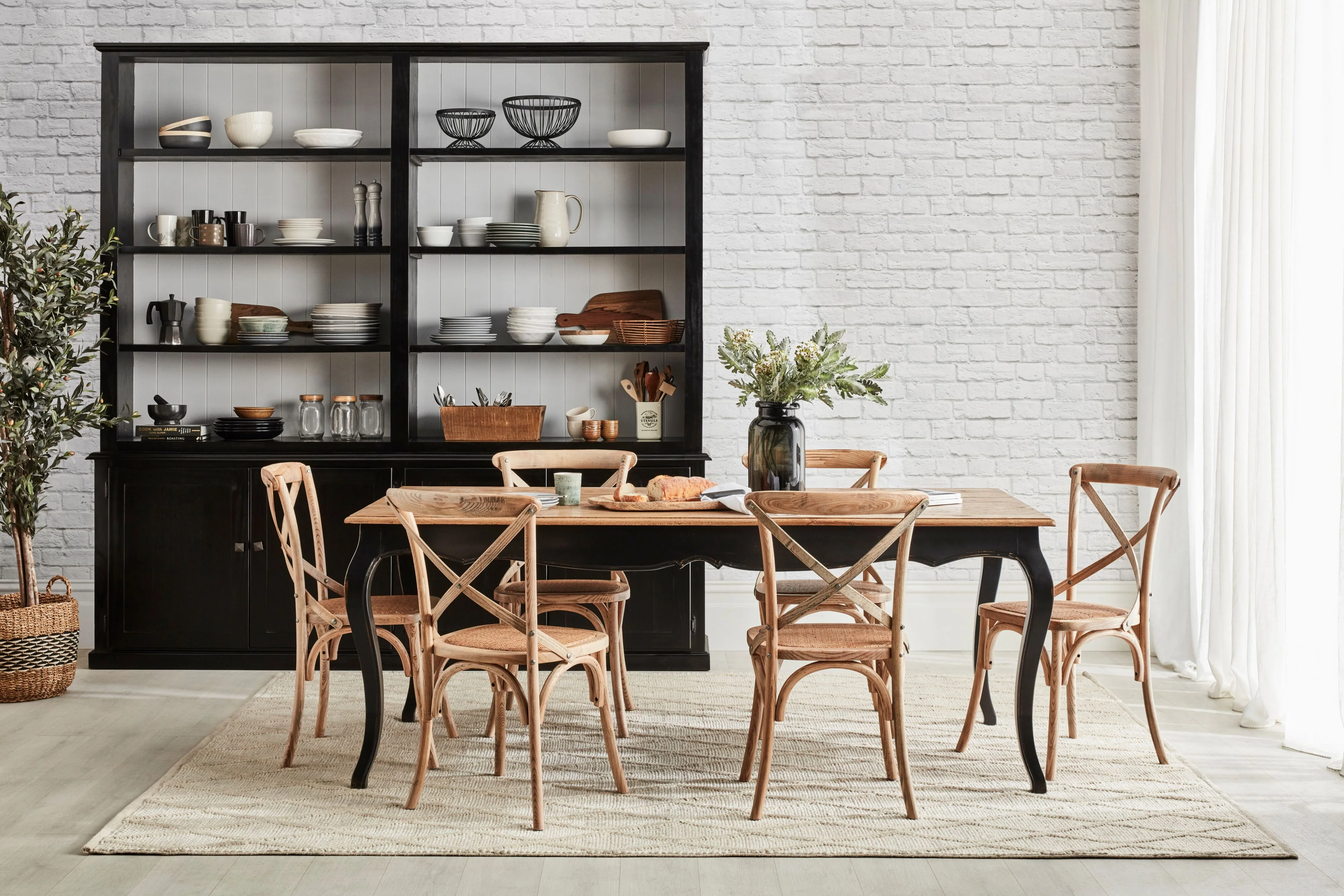 Provincial Oak Dining Table 200cm Black - Image 6