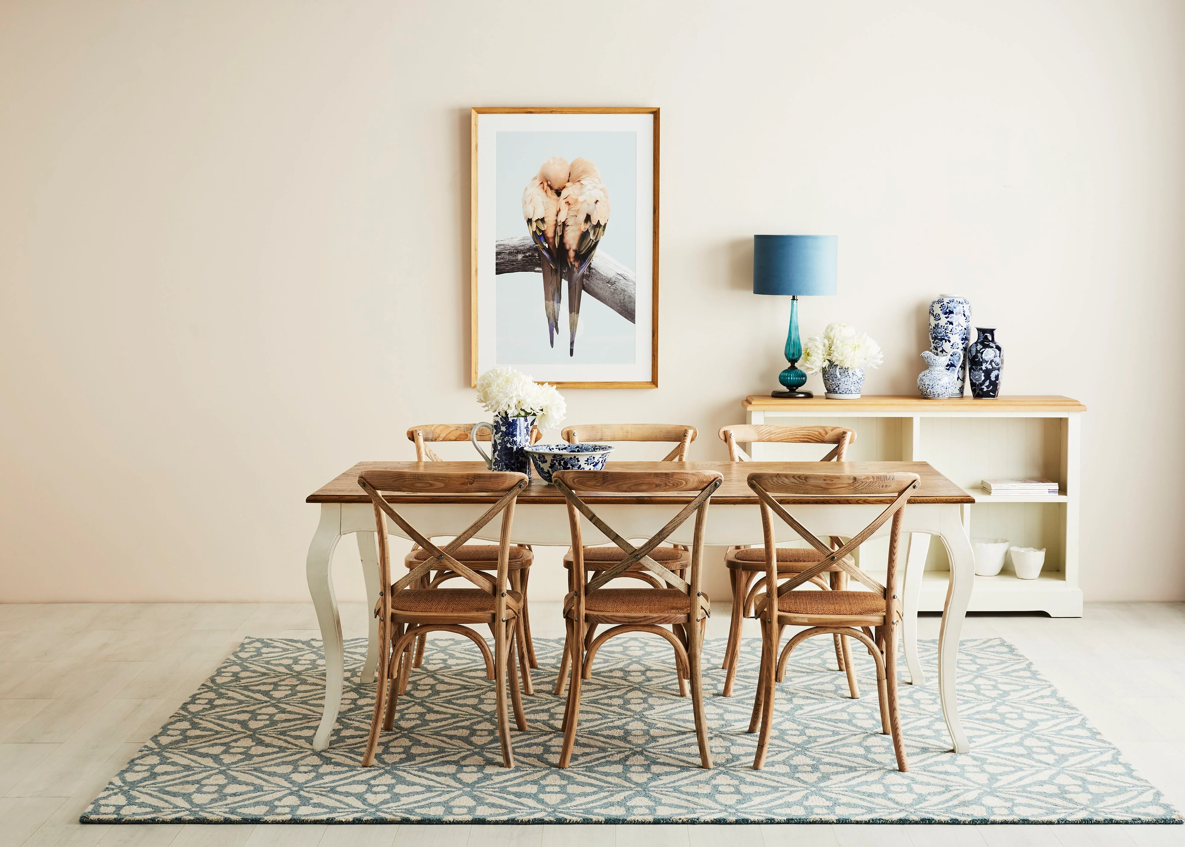 Provincial Oak Dining Table 200cm White - Image 6