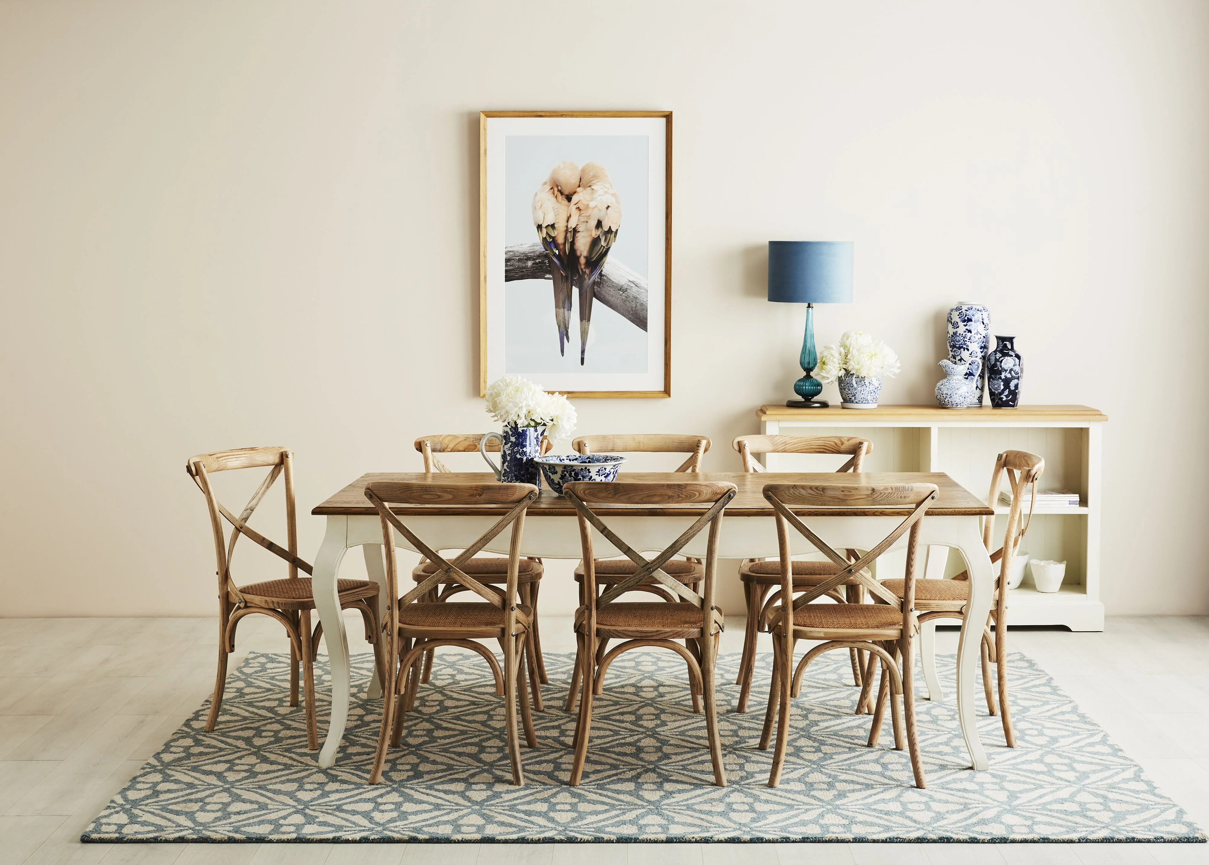 Provincial Oak Dining Table 200cm White - Image 8