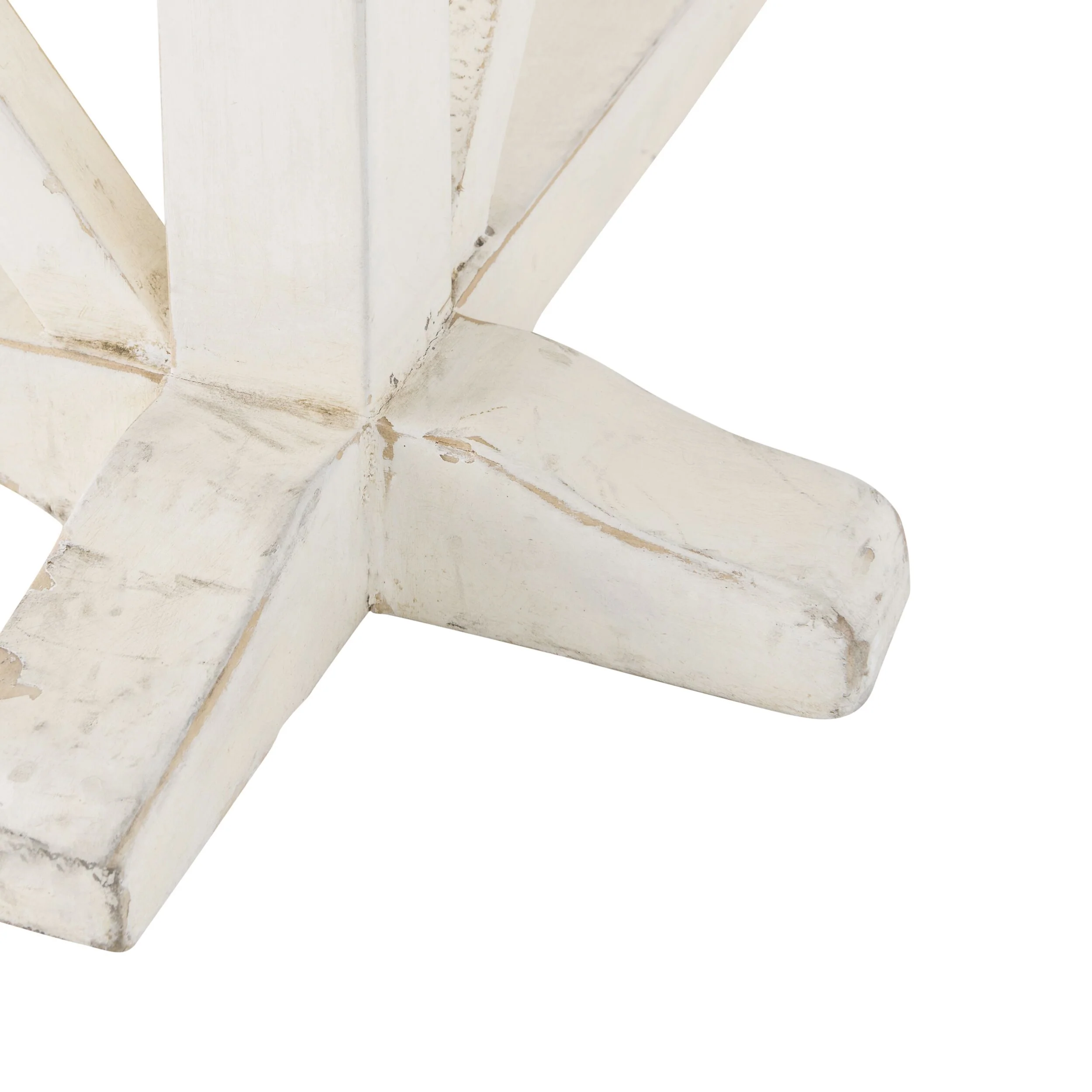 Provincial Oak Round Dining Table 140cm Distressed White - Image 5